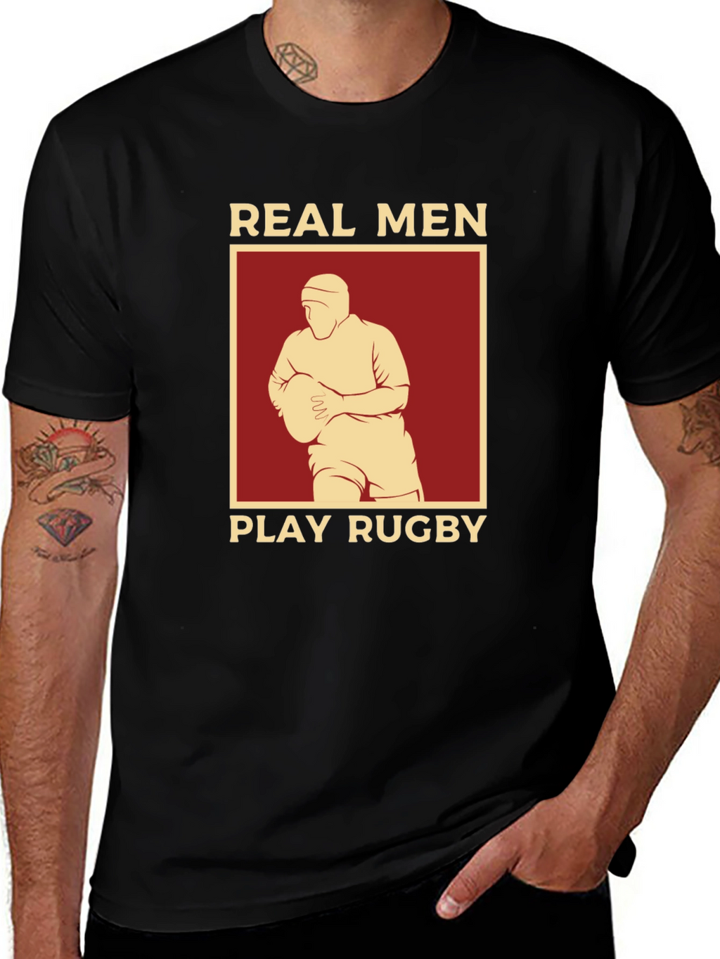 Real Men Play Rugby Graphic T-Shirt