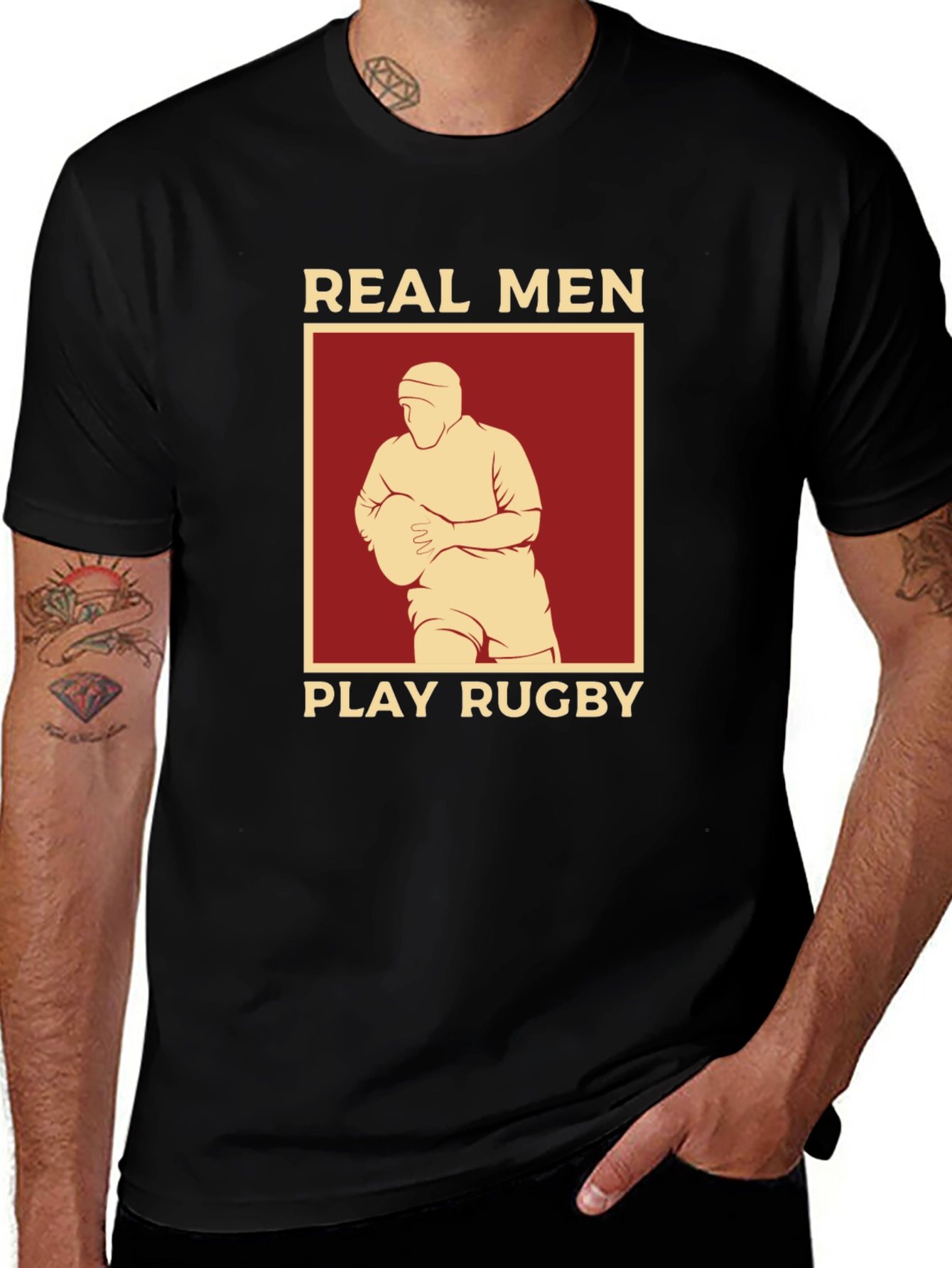 Real Men Play Rugby Graphic T-Shirt