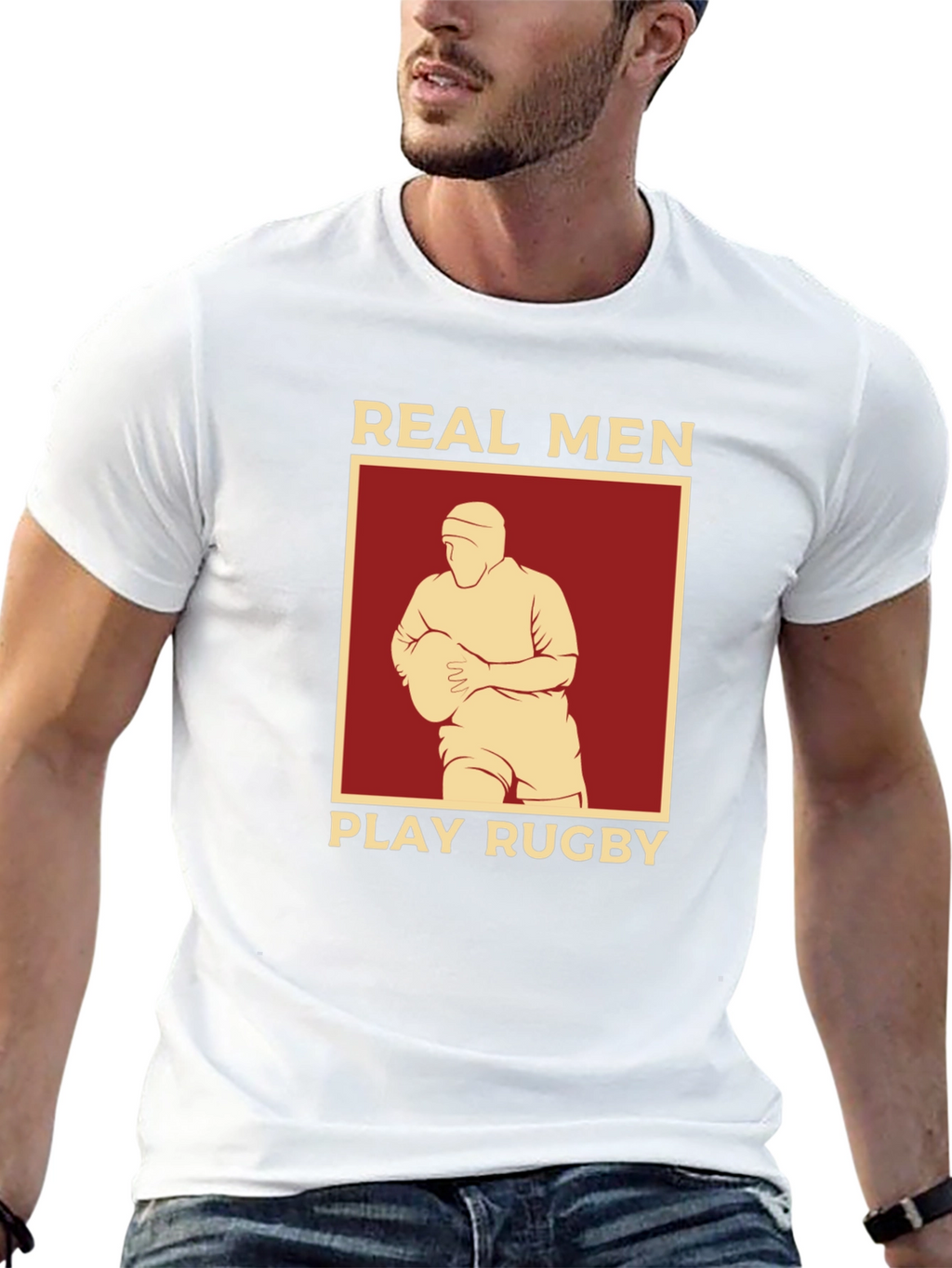 Real Men Play Rugby Graphic T-Shirt