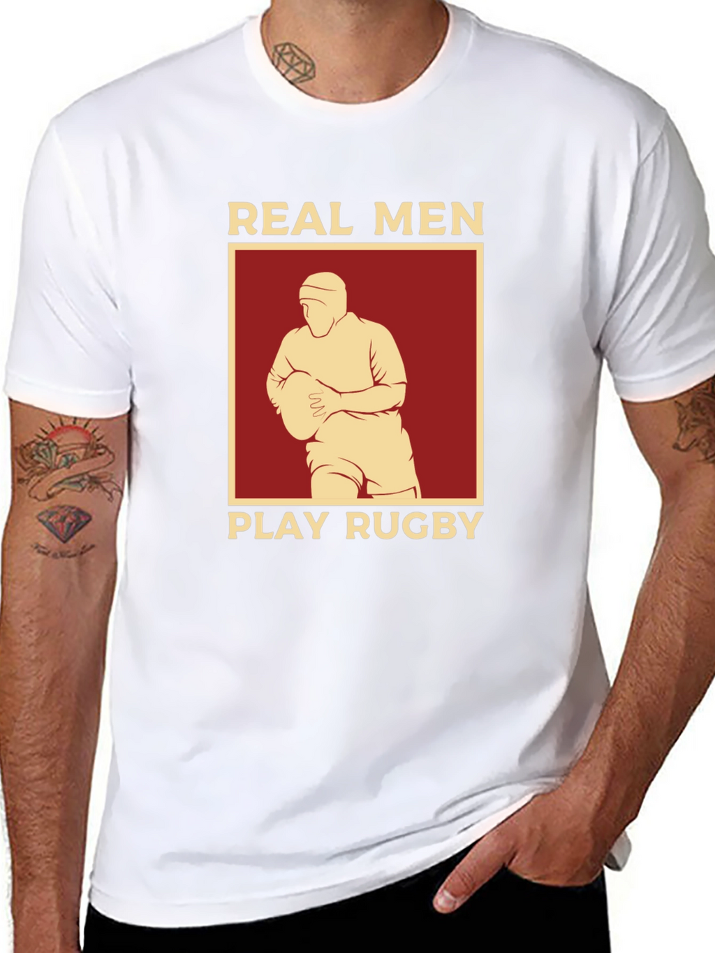 Real Men Play Rugby Graphic T-Shirt