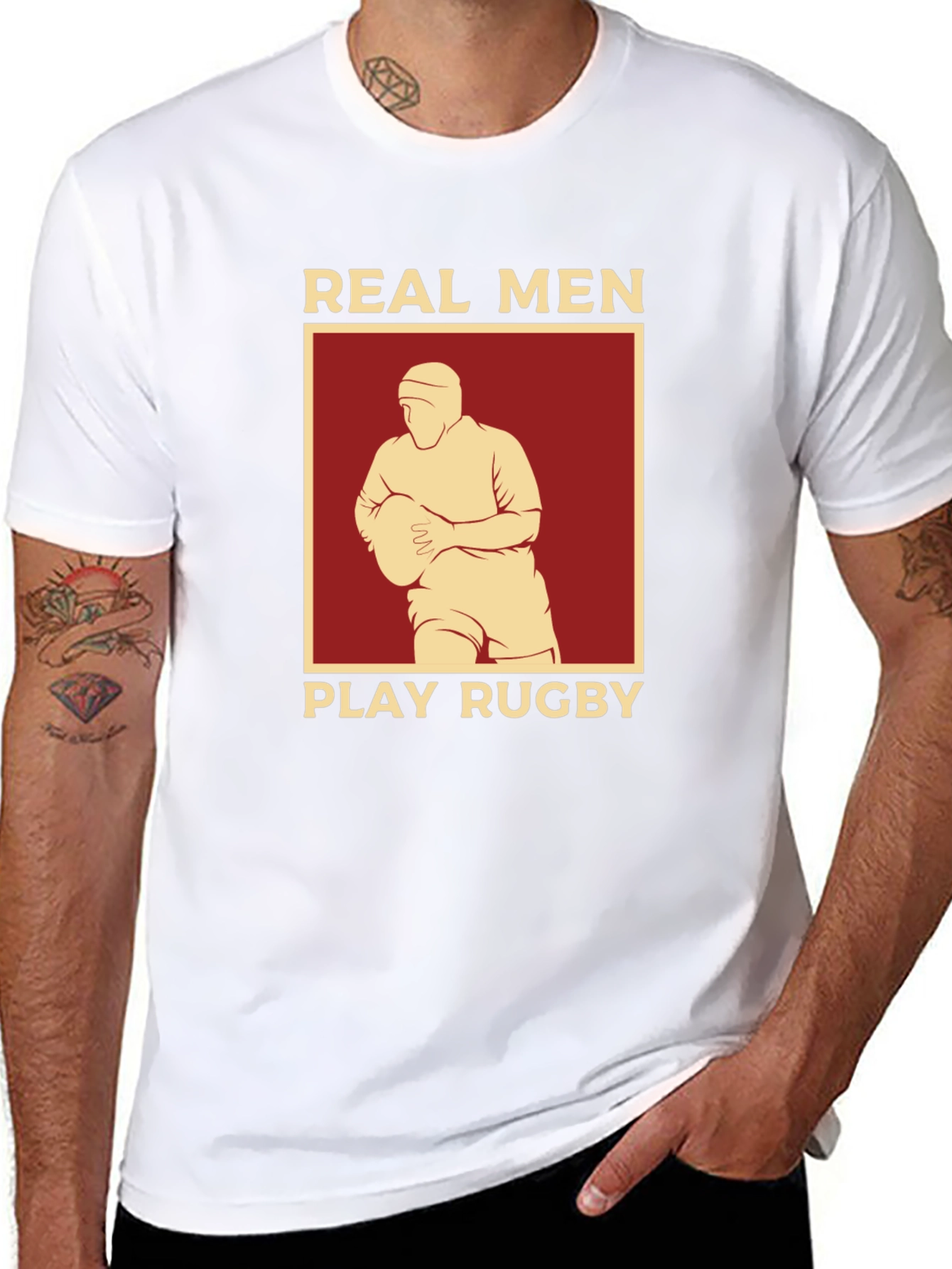 Real Men Play Rugby Graphic T-Shirt