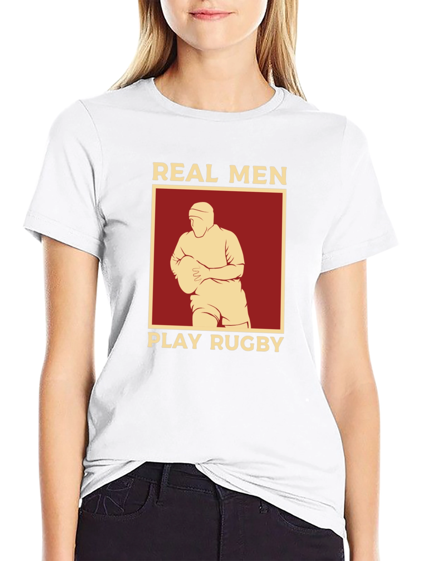 Real Men Play Rugby Graphic T-Shirt