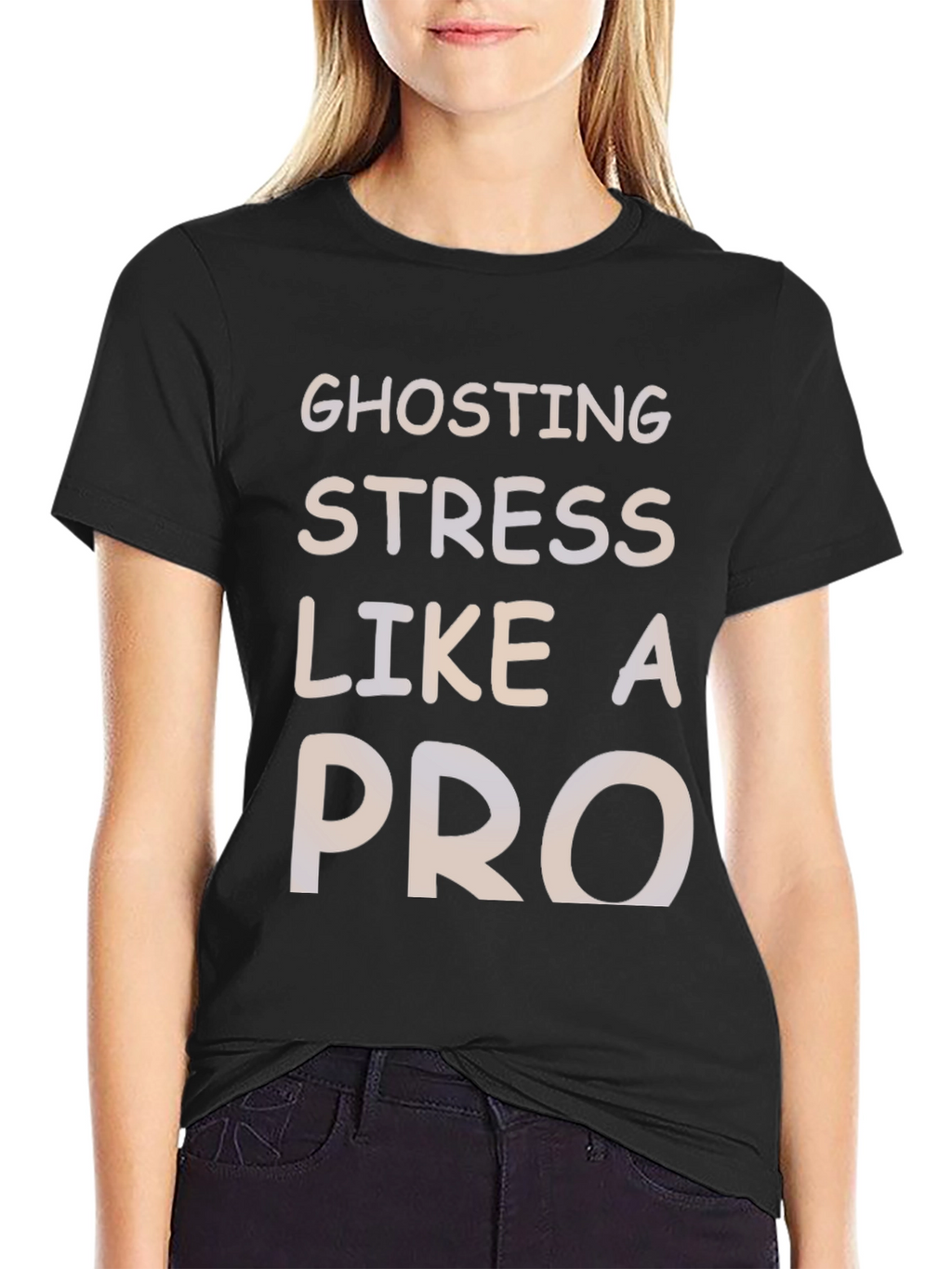 Ghosting Stress Like A Pro Black Graphic Tee