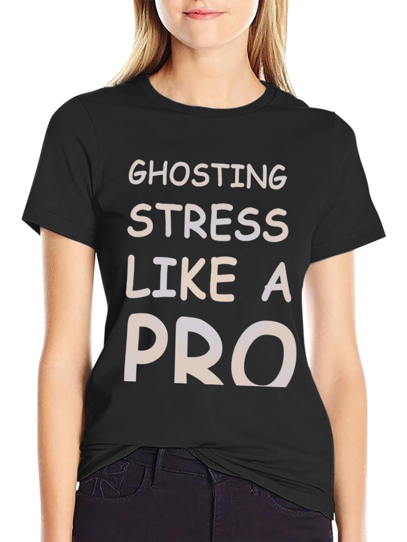 Ghosting Stress Like A Pro Black Graphic Tee