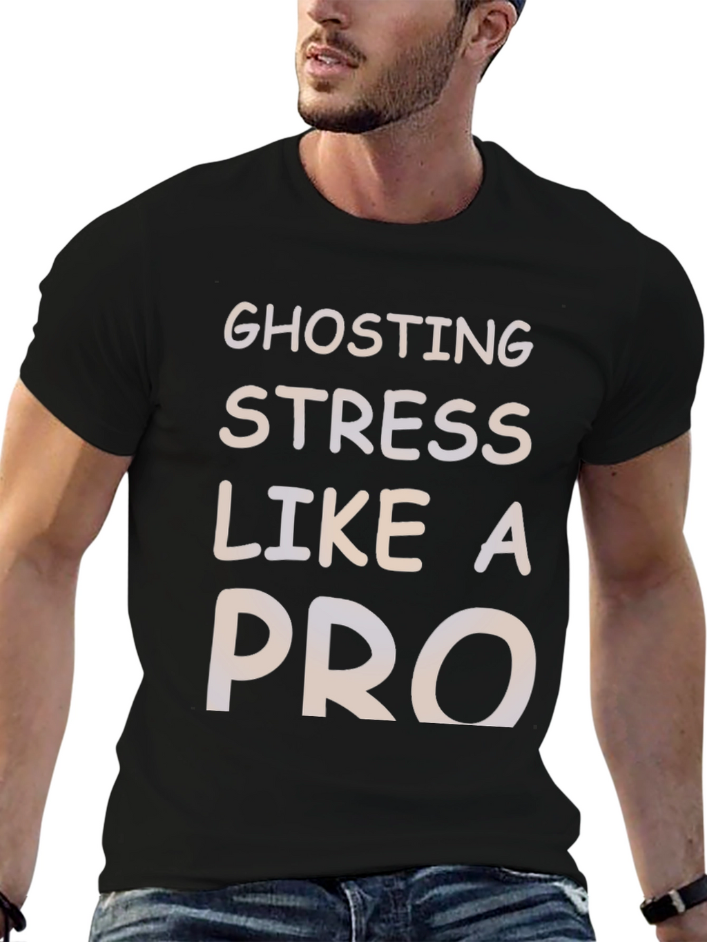 Ghosting Stress Like A Pro Black Graphic Tee