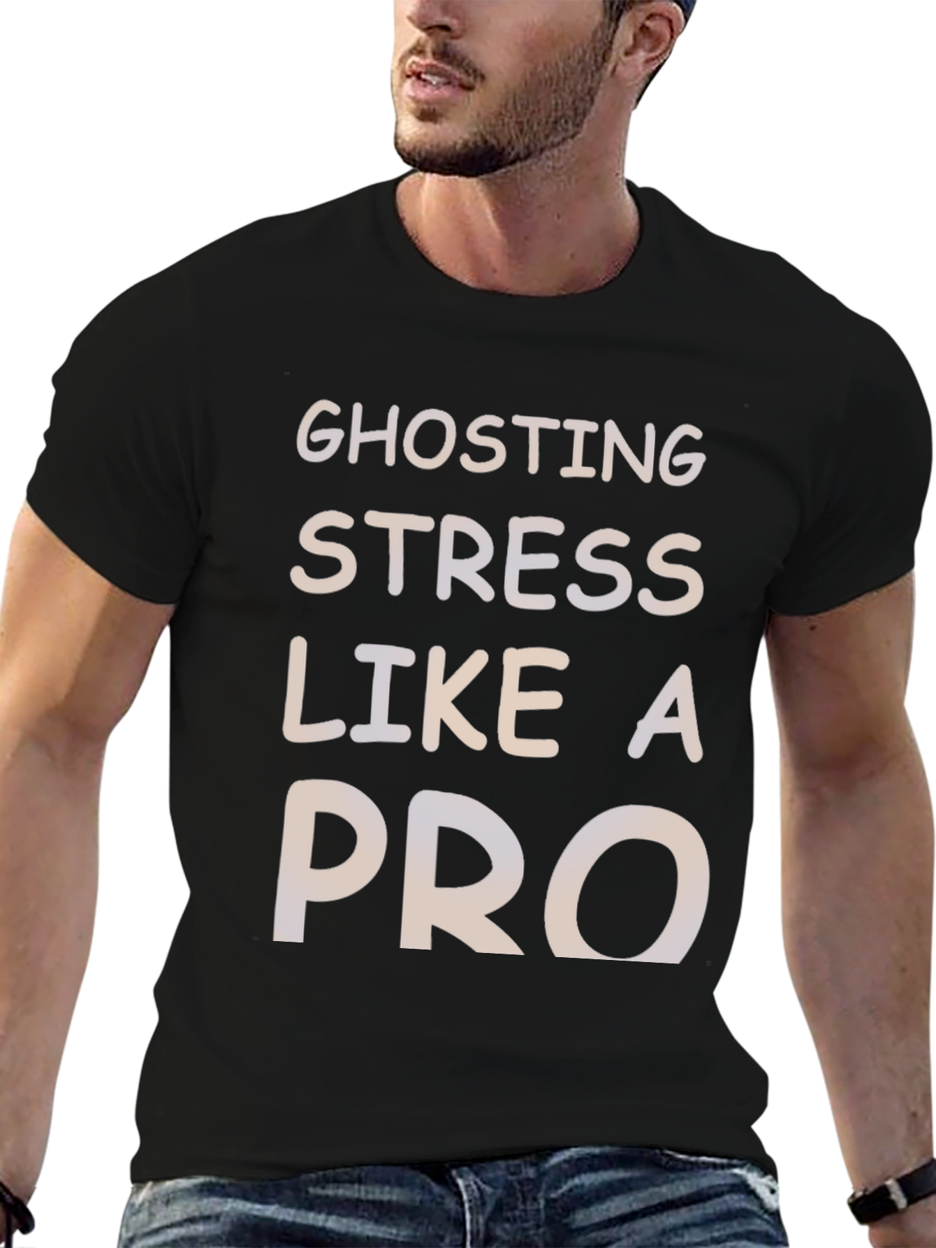 Ghosting Stress Like A Pro Black Graphic Tee