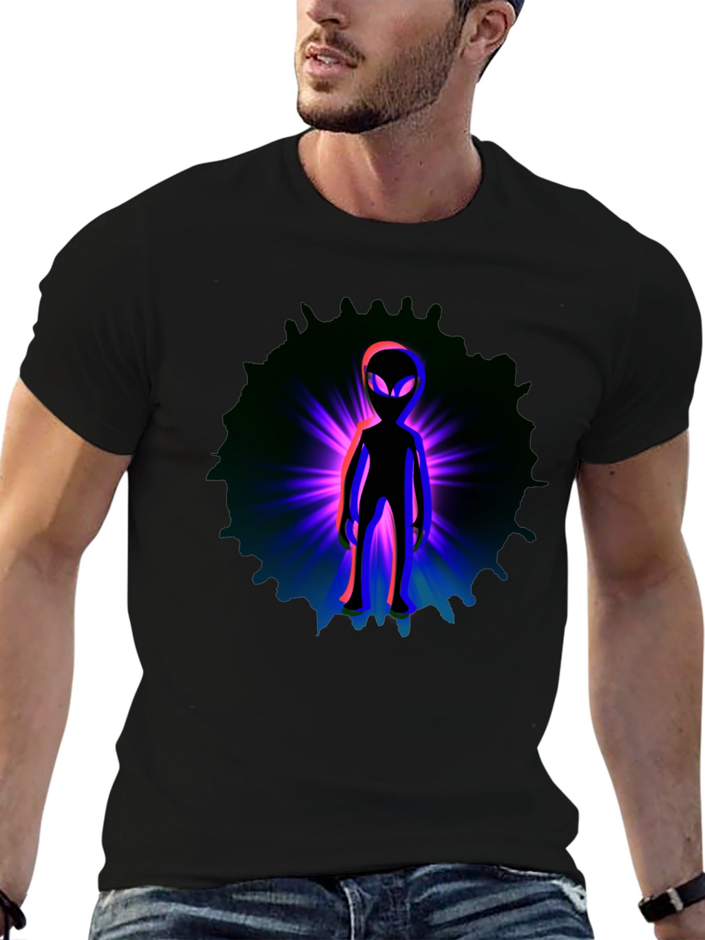 Alien Graphic T-Shirt - Black