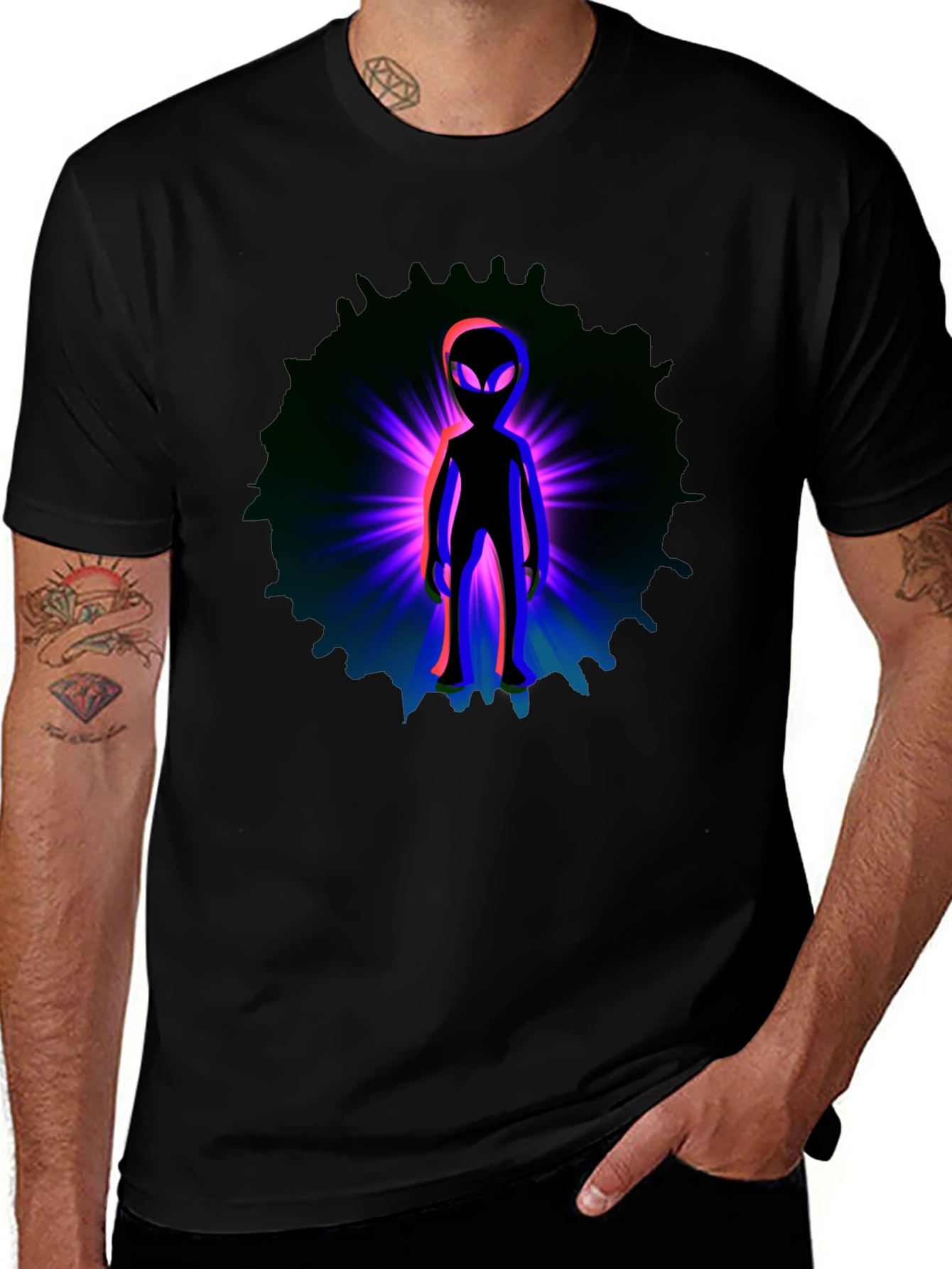 Alien Graphic T-Shirt - Black