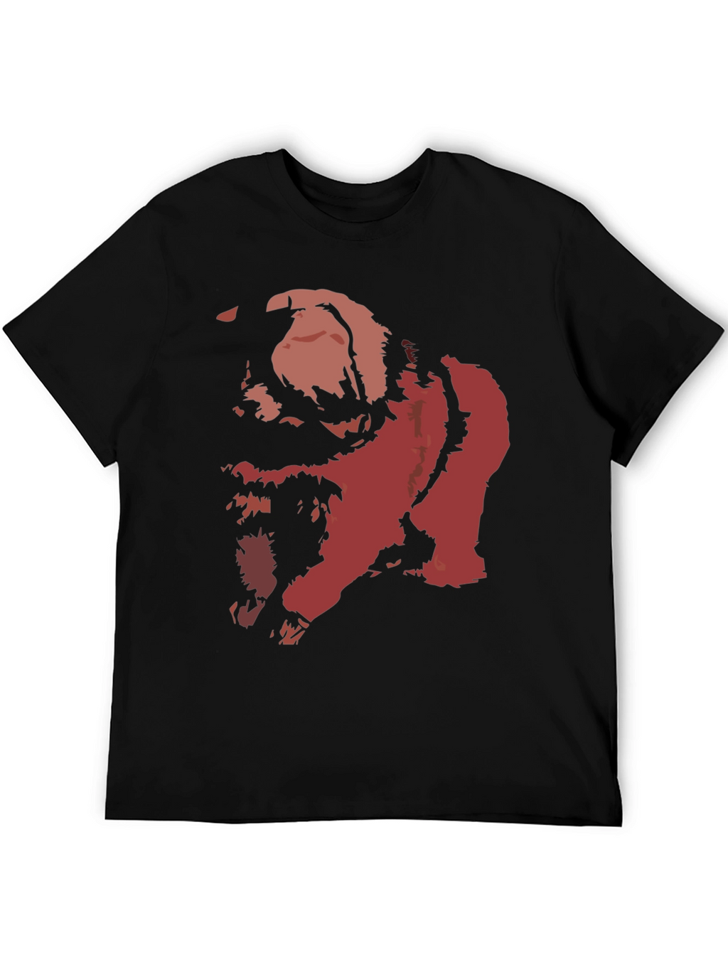 Bold Graphic Tee - Distressed Red Print on Black