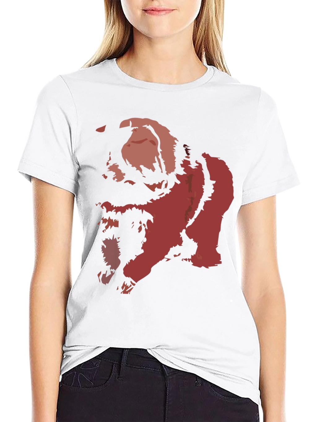 Bold Graphic Tee - Distressed Red Print on Black