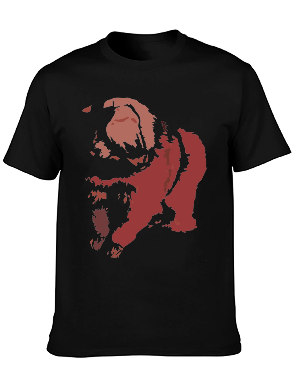 Bold Graphic Tee - Distressed Red Print on Black