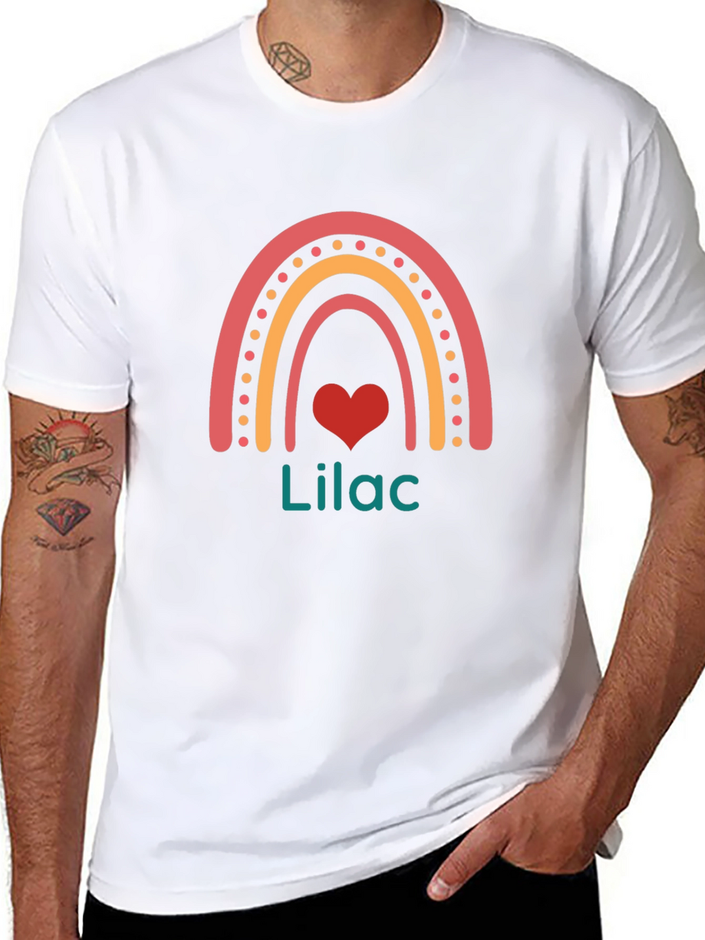 Rainbow Heart Lilac Graphic Tee