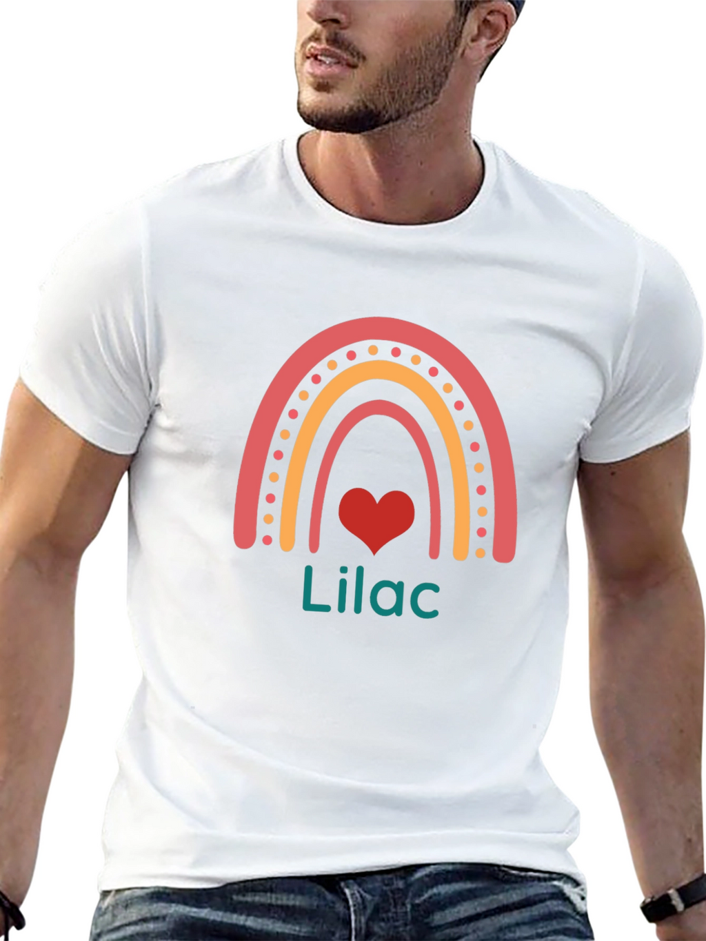 Rainbow Heart Lilac Graphic Tee