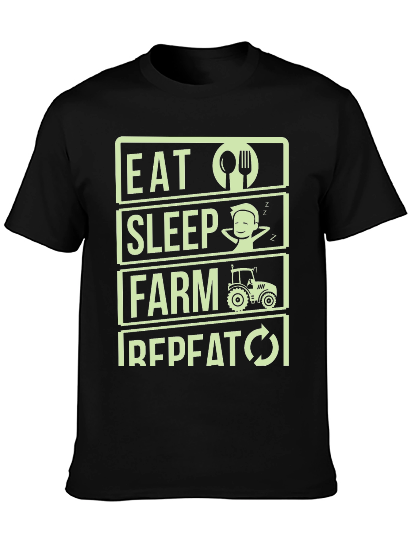 Eat Sleep Farm Repeat T-Shirt - Farmer Gift
