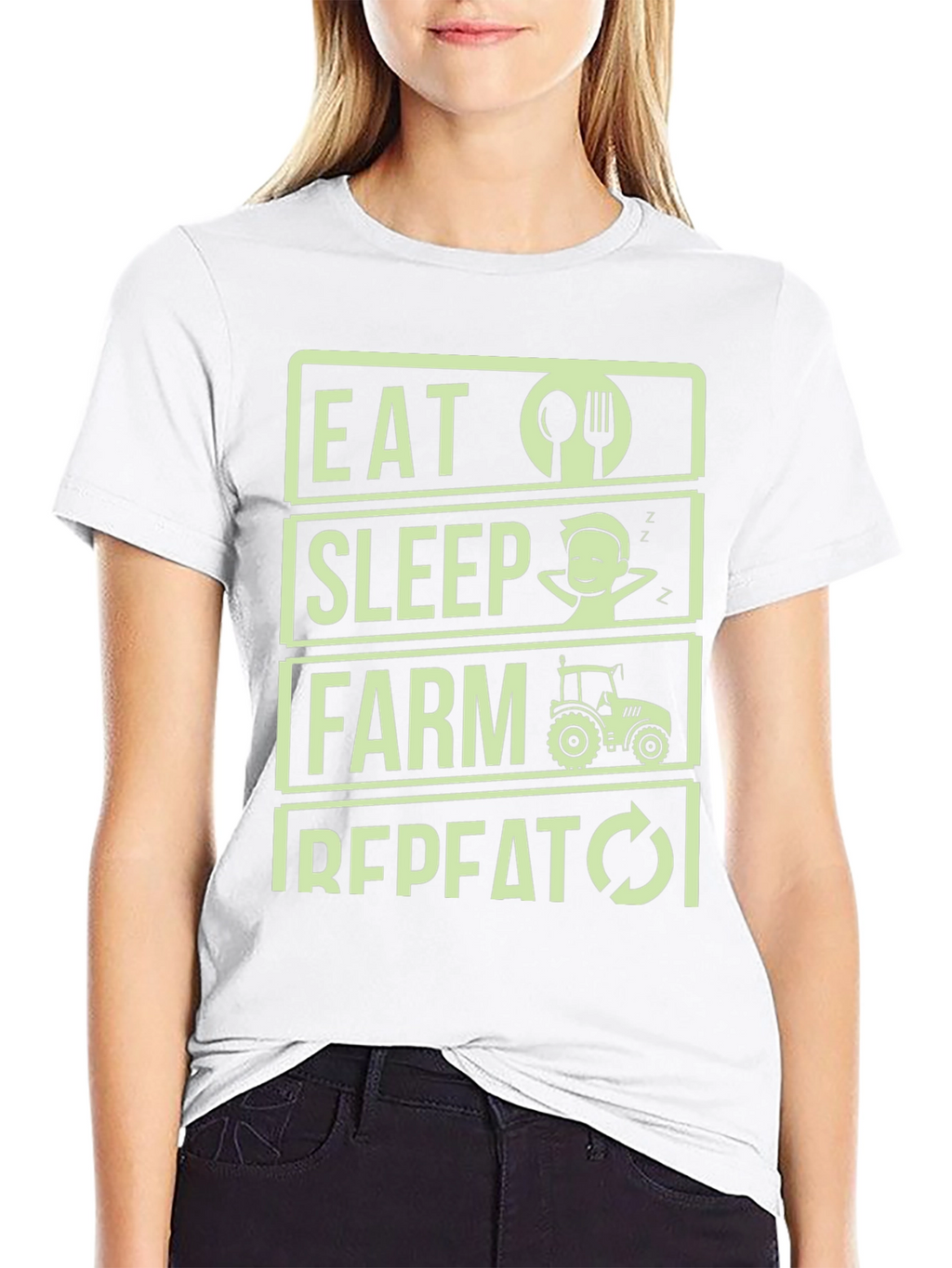 Eat Sleep Farm Repeat T-Shirt - Farmer Gift