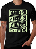 Eat Sleep Farm Repeat T-Shirt - Farmer Gift