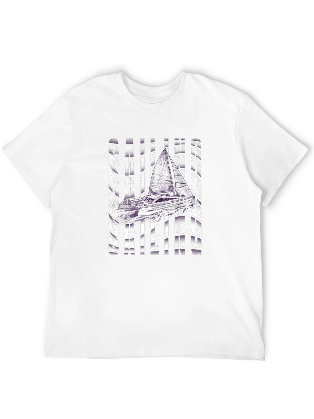 Sailing Graphic T-Shirt - Black Crew Neck