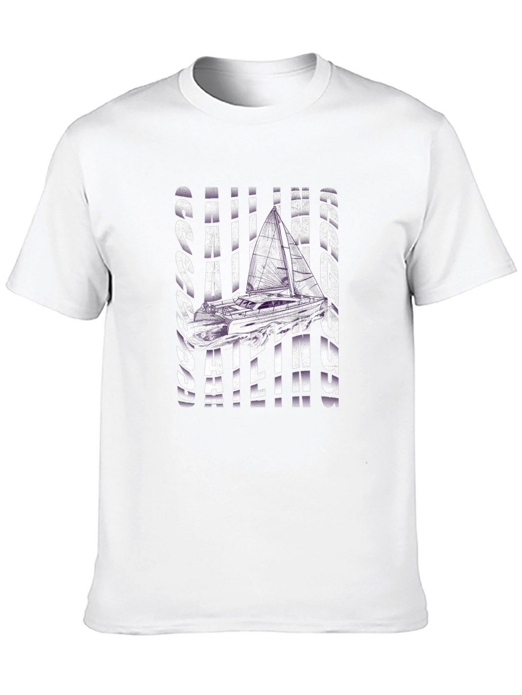 Sailing Graphic T-Shirt - Black Crew Neck