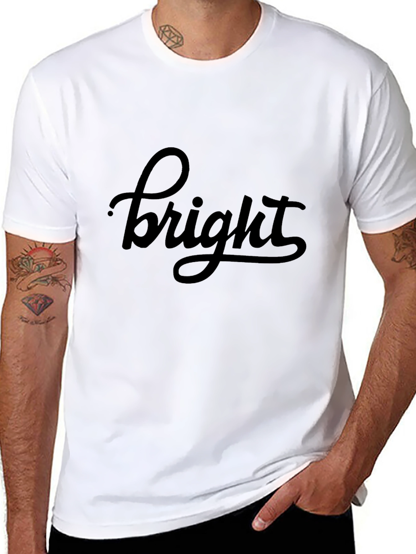 Bright Graphic Tee - Stylish Black T-Shirt