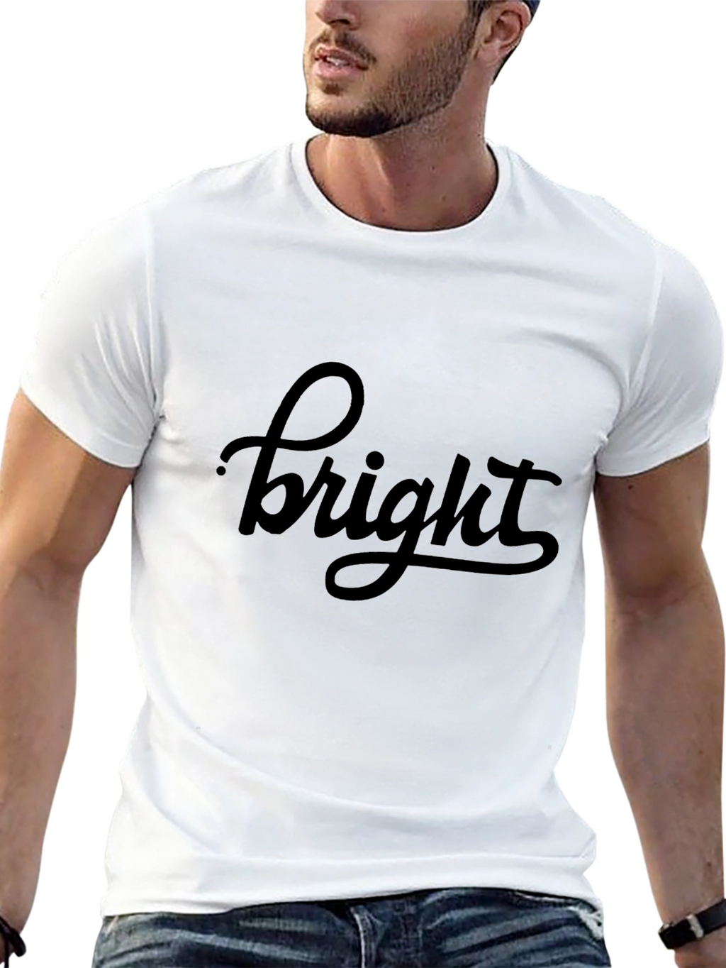 Bright Graphic Tee - Stylish Black T-Shirt