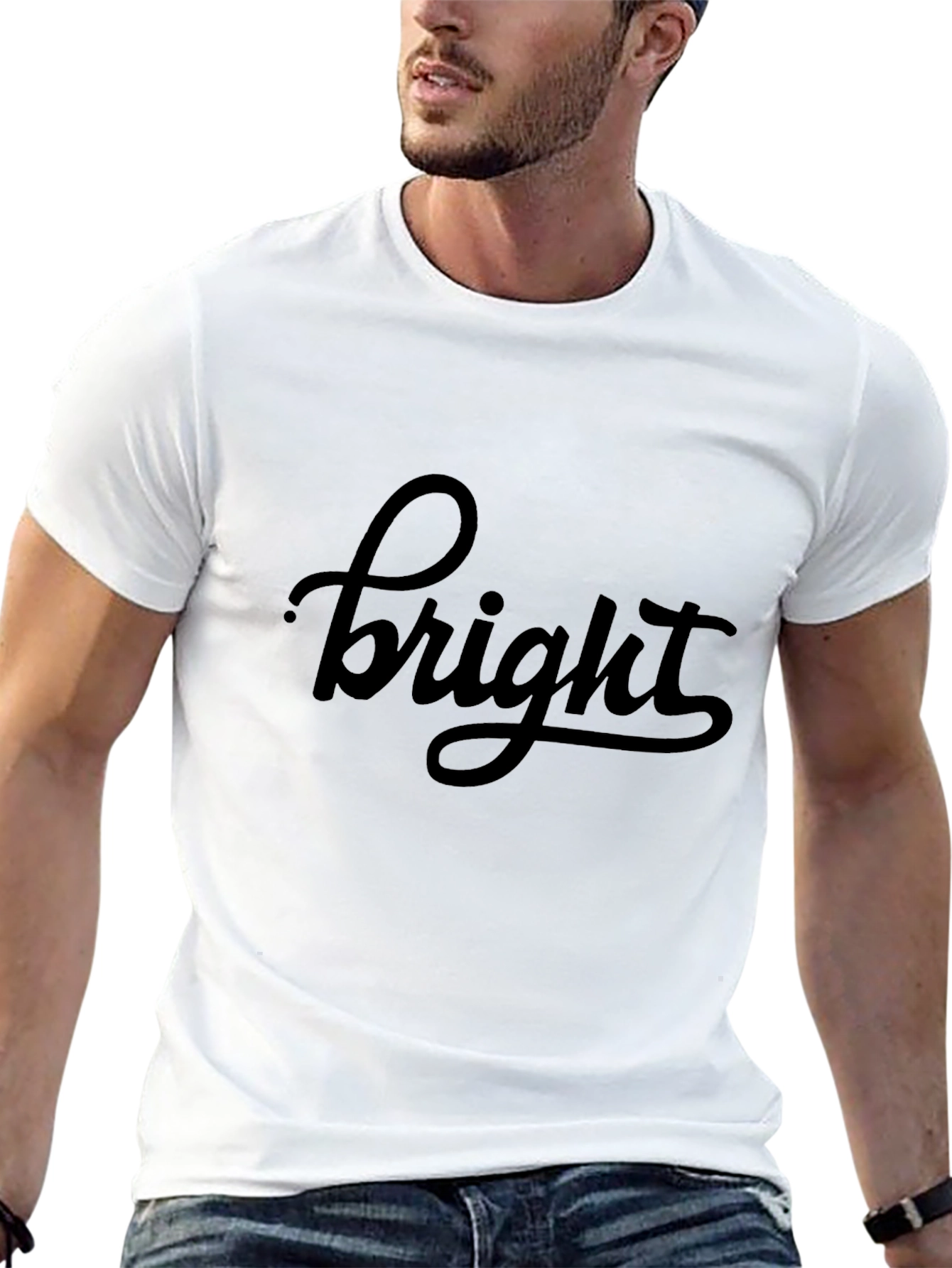 Bright Graphic Tee - Stylish Black T-Shirt