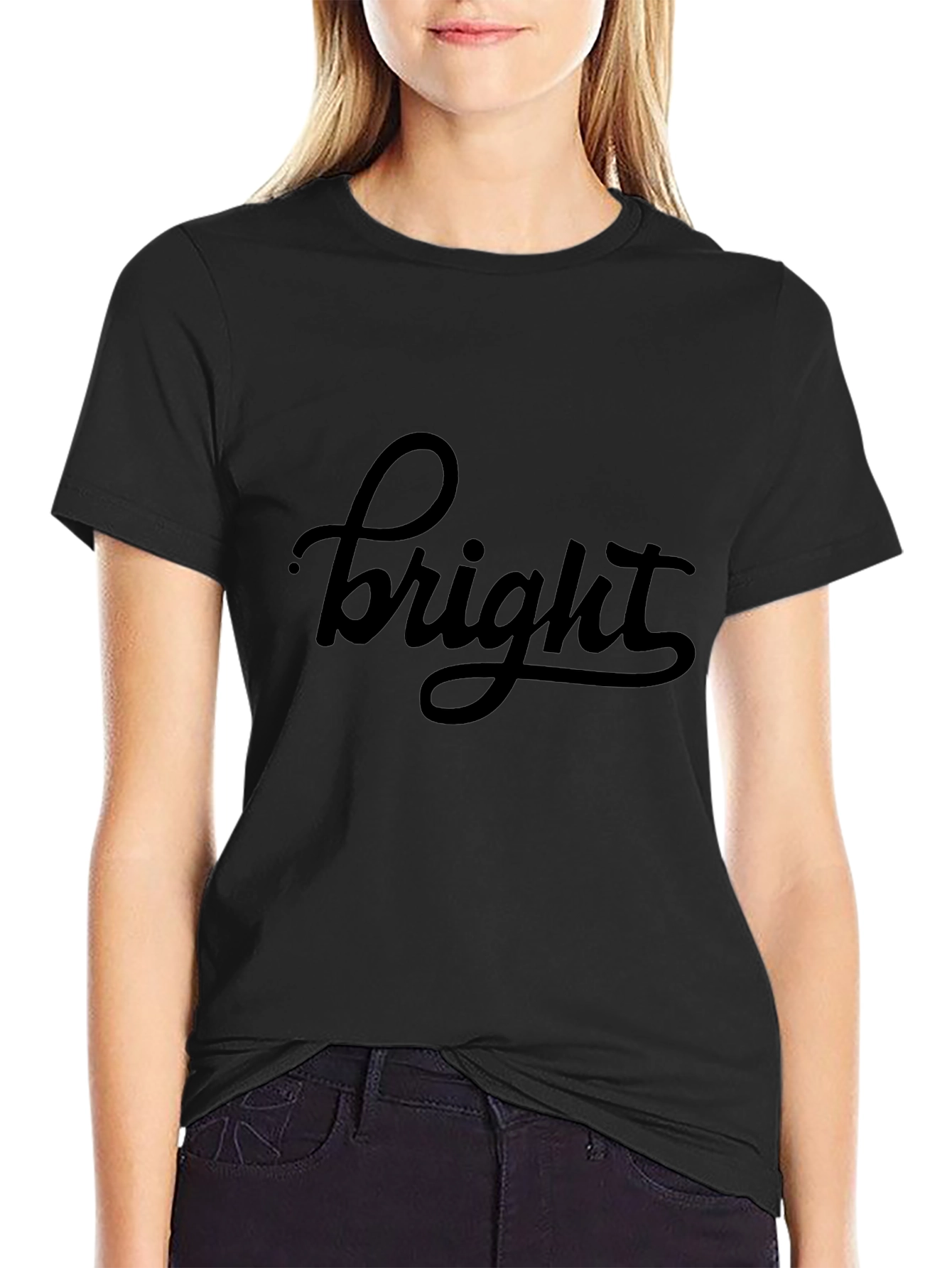 Bright Graphic Tee - Stylish Black T-Shirt