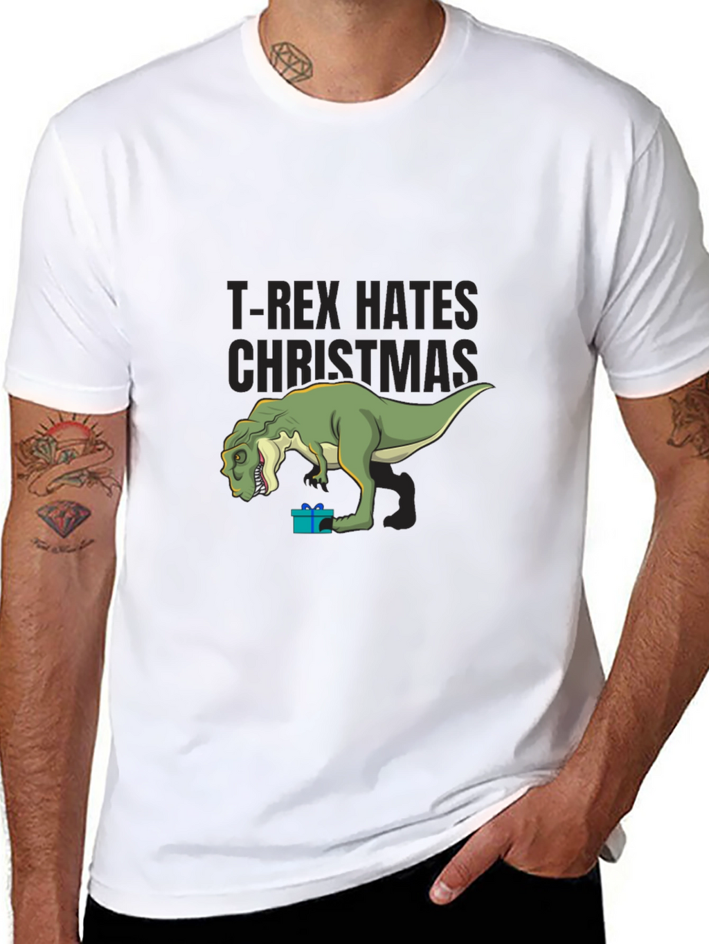 T-Rex Hates Christmas T-Shirt - Funny Dino Holiday Tee