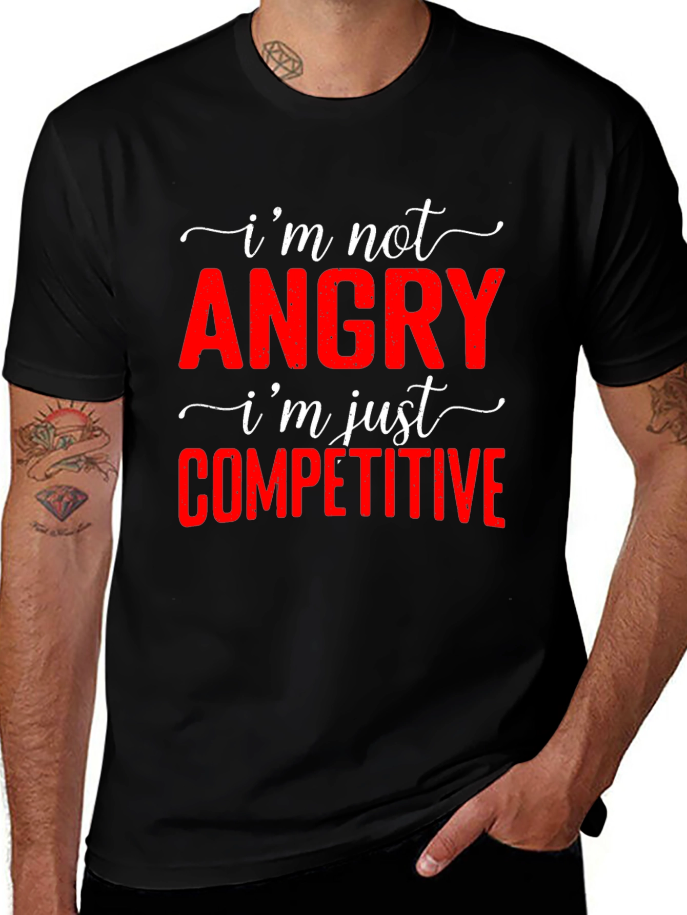 Funny Im Not Angry Competitive T-Shirt