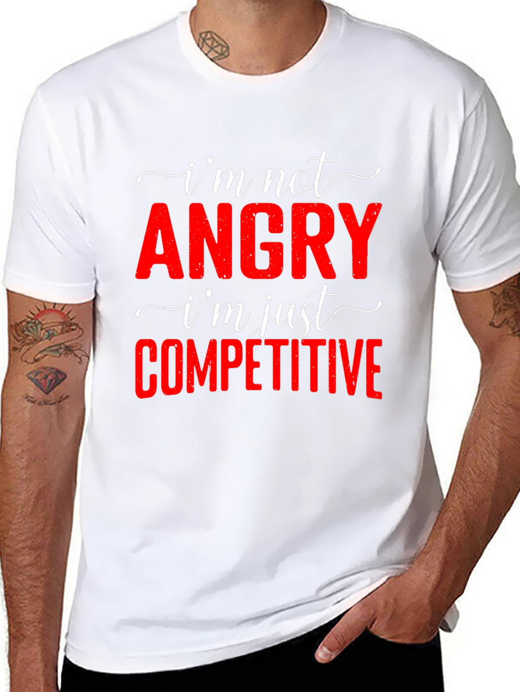 Funny Im Not Angry Competitive T-Shirt