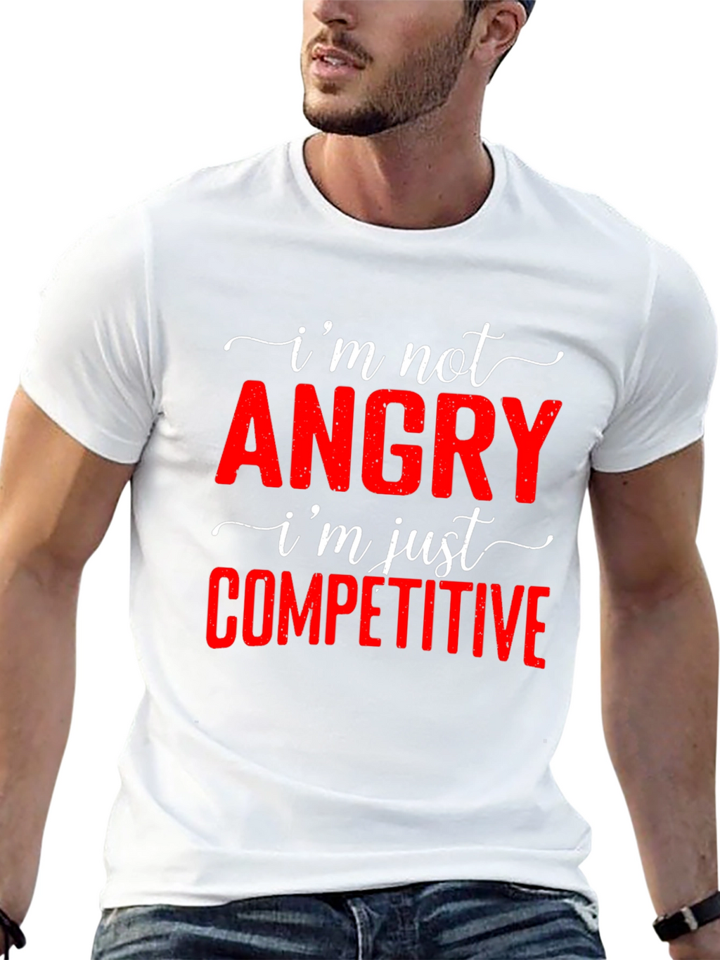 Funny Im Not Angry Competitive T-Shirt