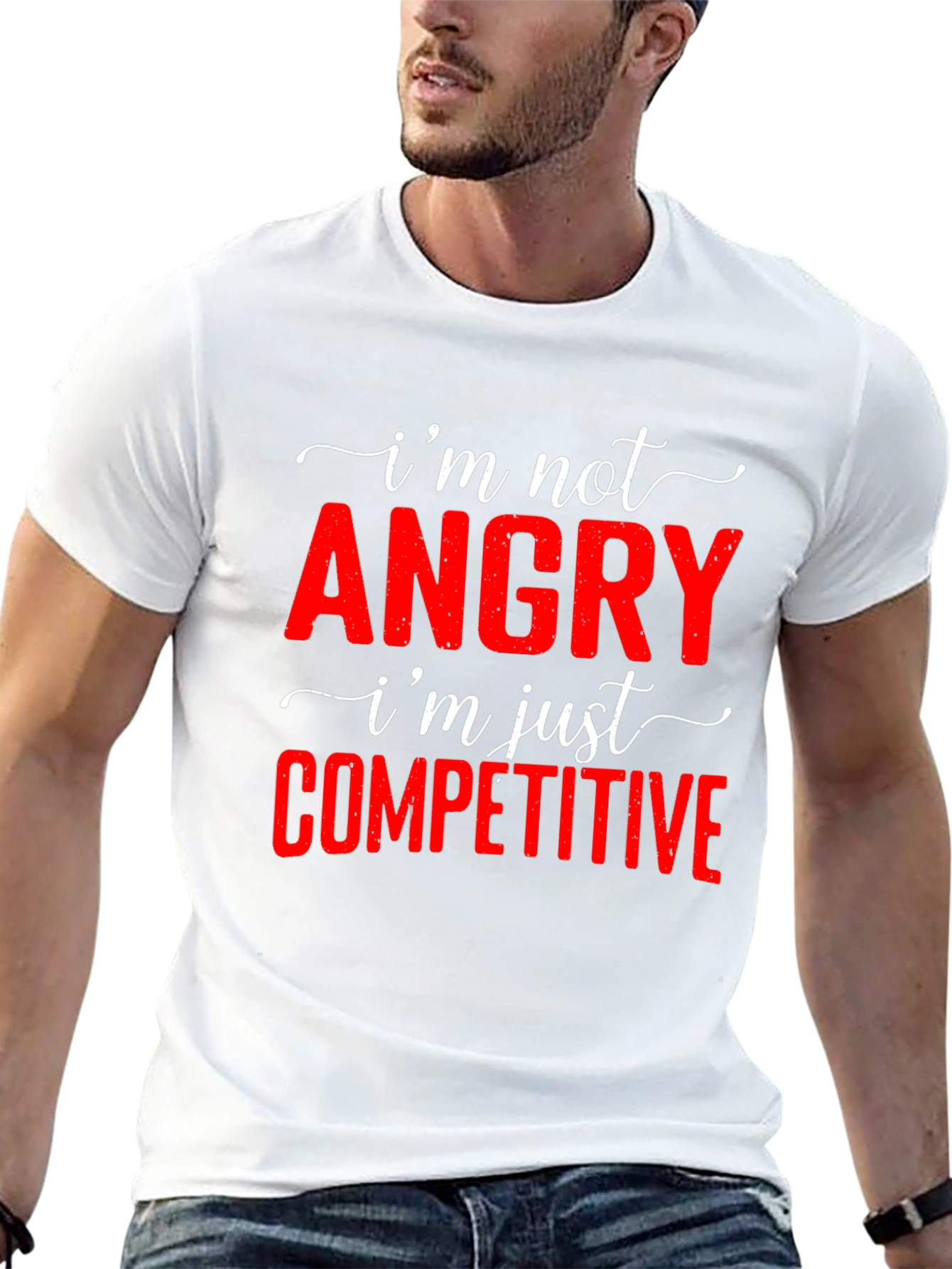 Funny Im Not Angry Competitive T-Shirt
