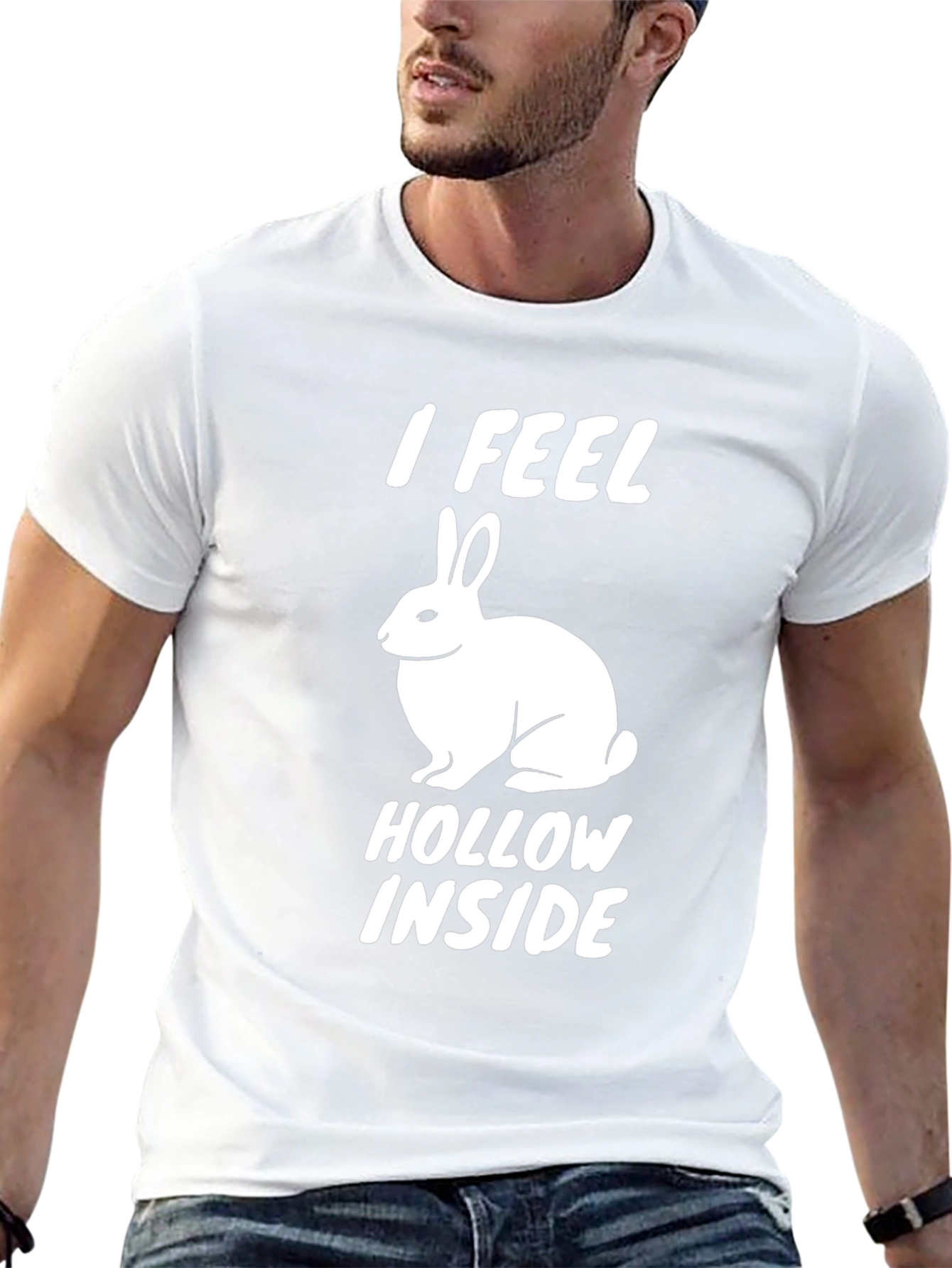 I Feel Hollow Inside Funny Rabbit Graphic Tee