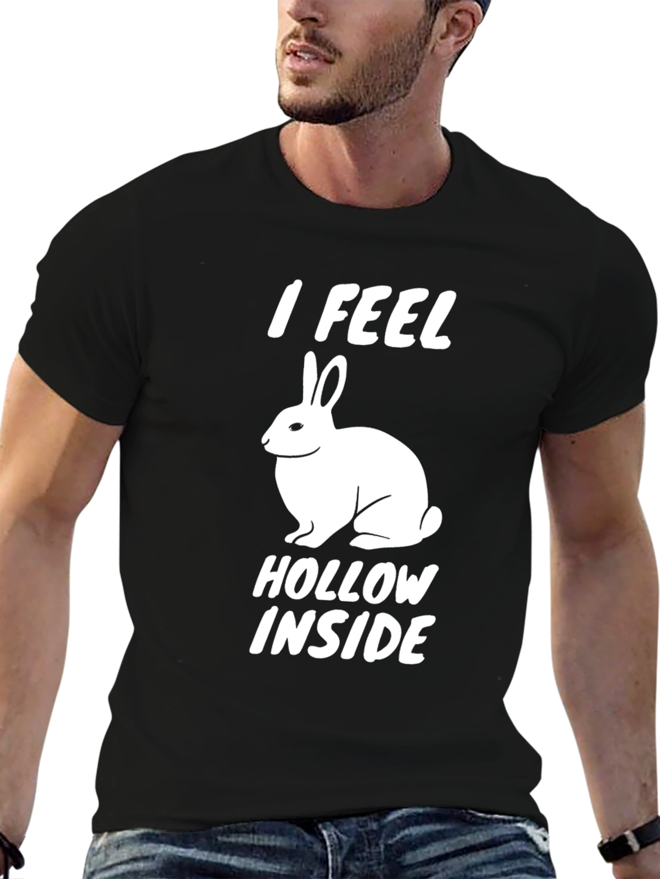 I Feel Hollow Inside Funny Rabbit Graphic Tee