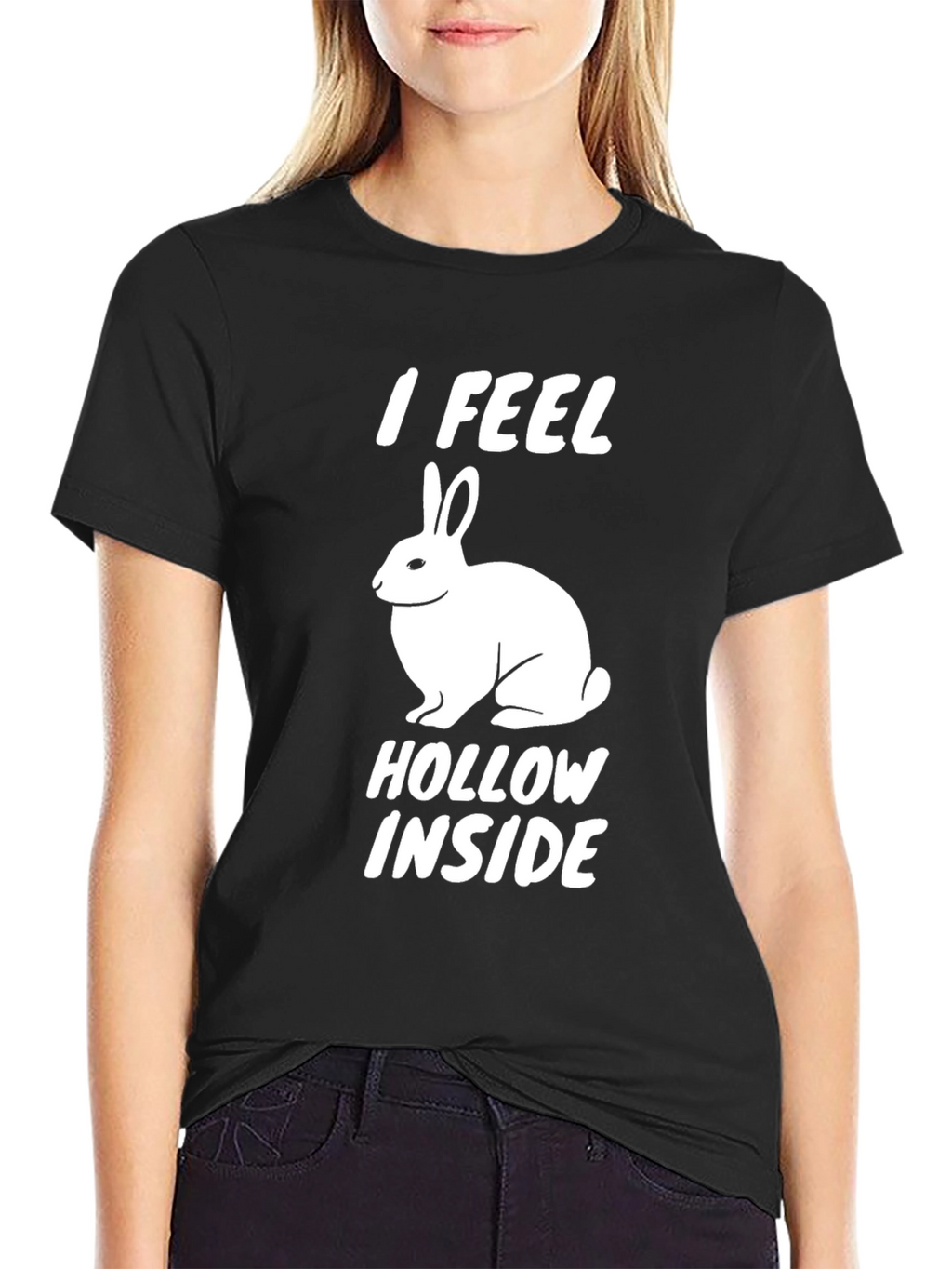 I Feel Hollow Inside Funny Rabbit Graphic Tee
