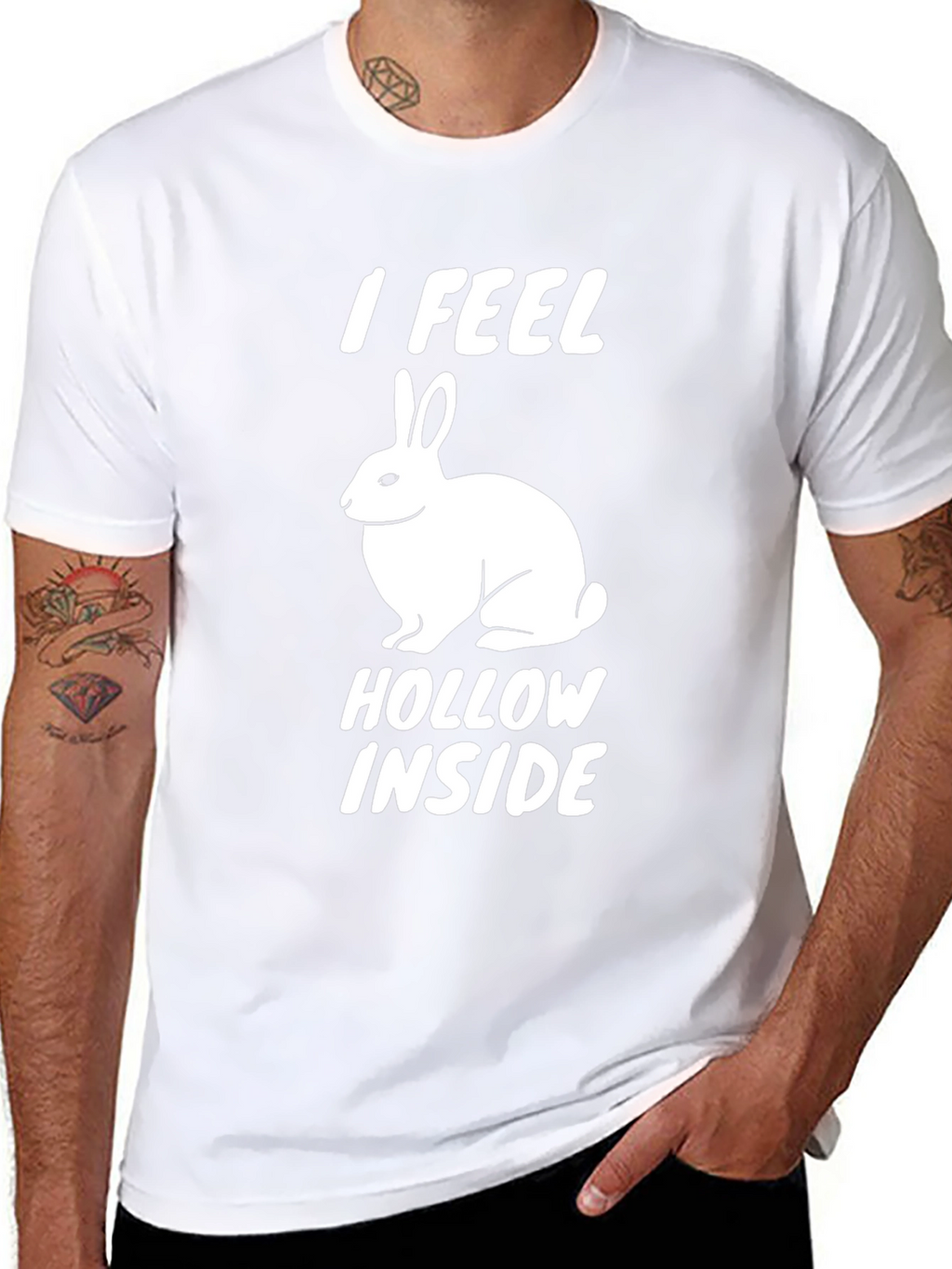 I Feel Hollow Inside Funny Rabbit Graphic Tee
