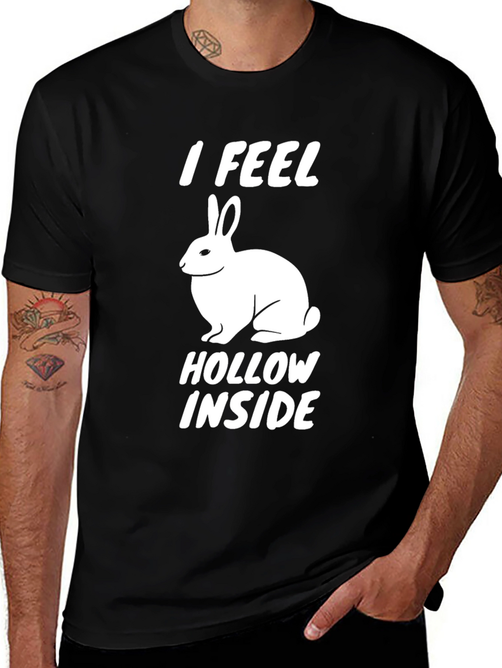I Feel Hollow Inside Funny Rabbit Graphic Tee