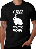I Feel Hollow Inside Funny Rabbit Graphic Tee