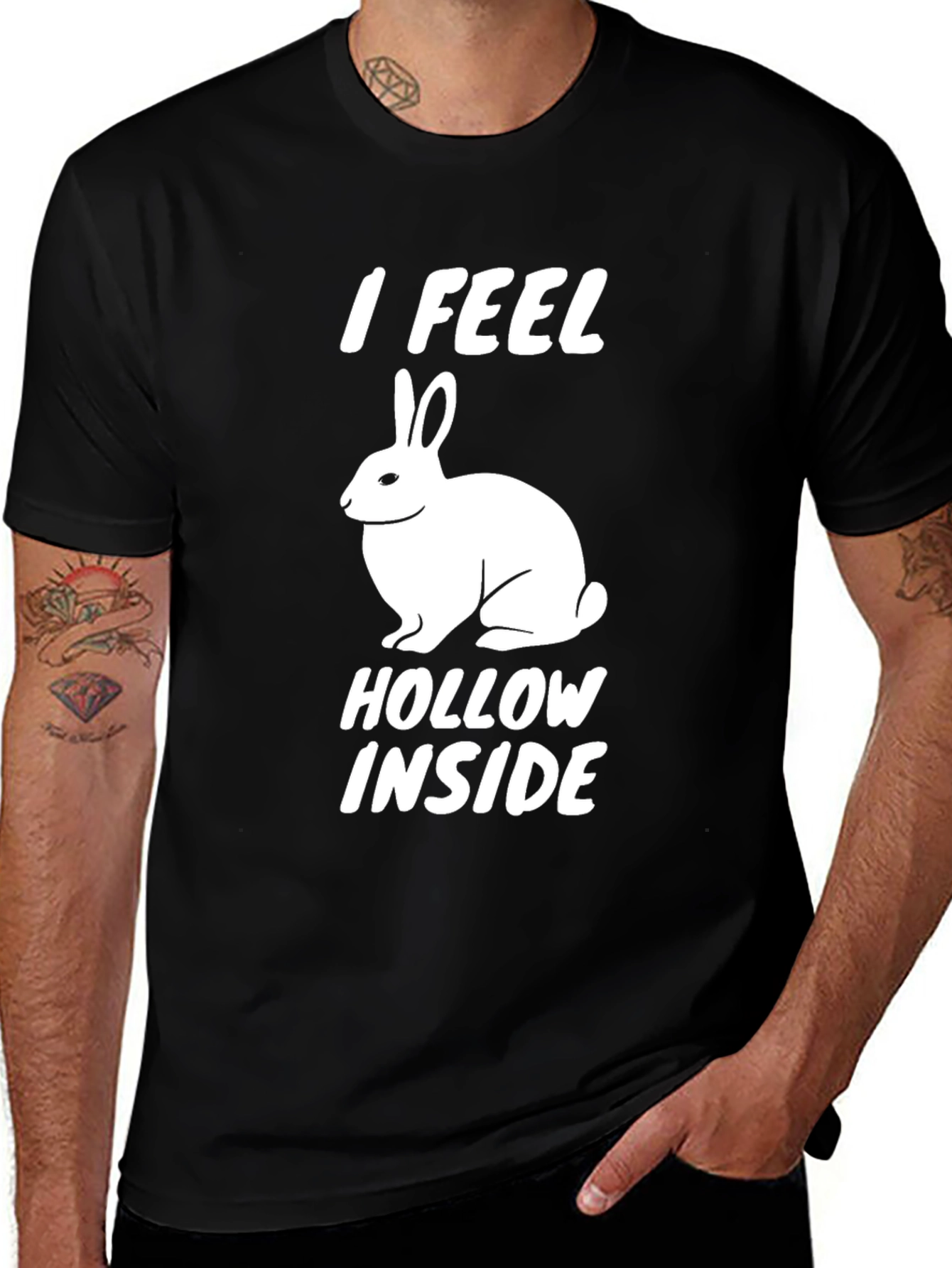 I Feel Hollow Inside Funny Rabbit Graphic Tee