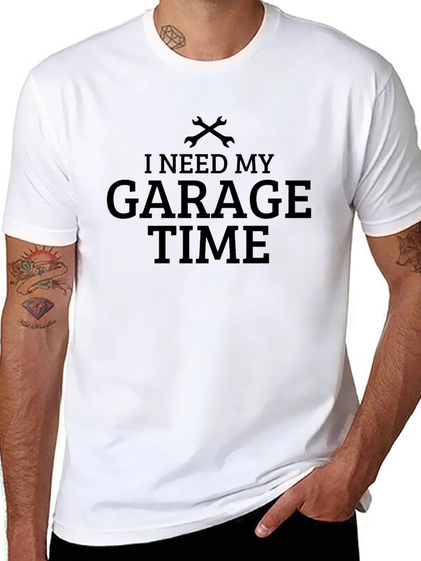 I Need My Garage Time Black T-Shirt