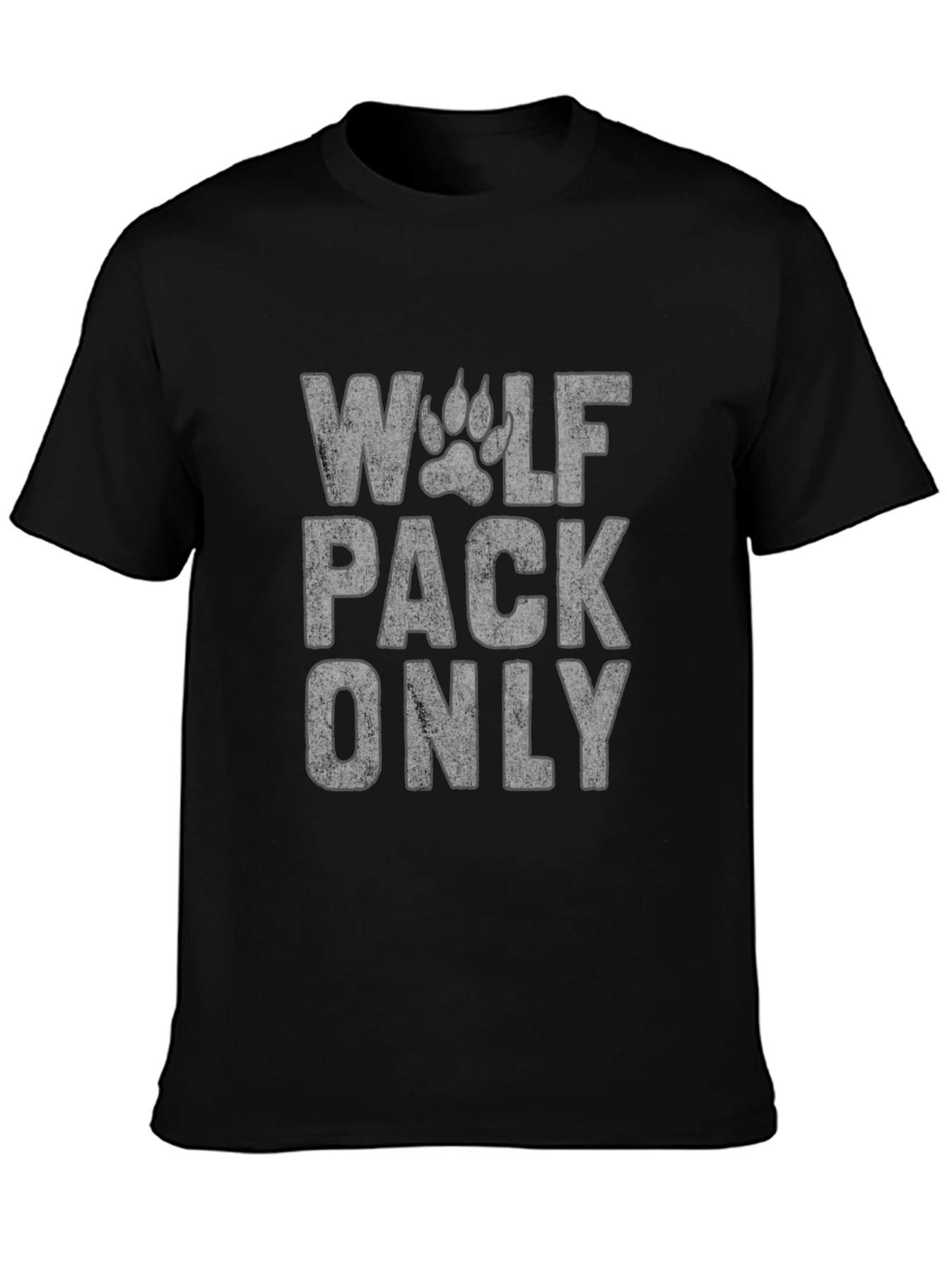 Wolf Pack Only Graphic T-Shirt - Black