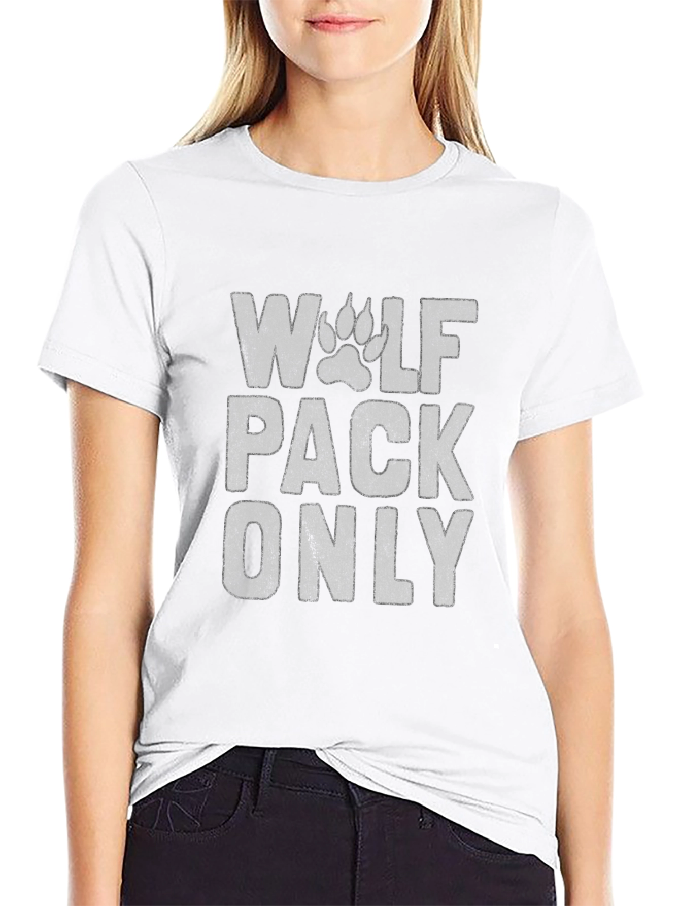 Wolf Pack Only Graphic T-Shirt - Black