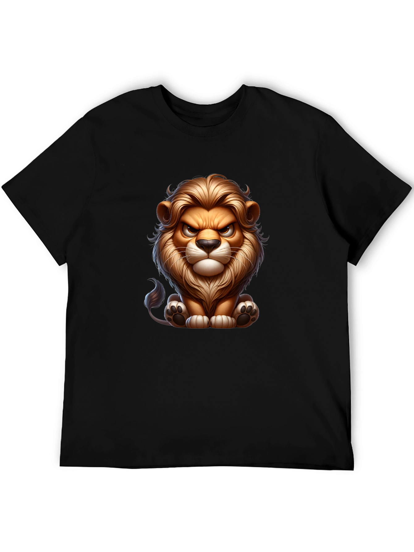 Cartoon Lion Graphic Tee - Cool Animal Design