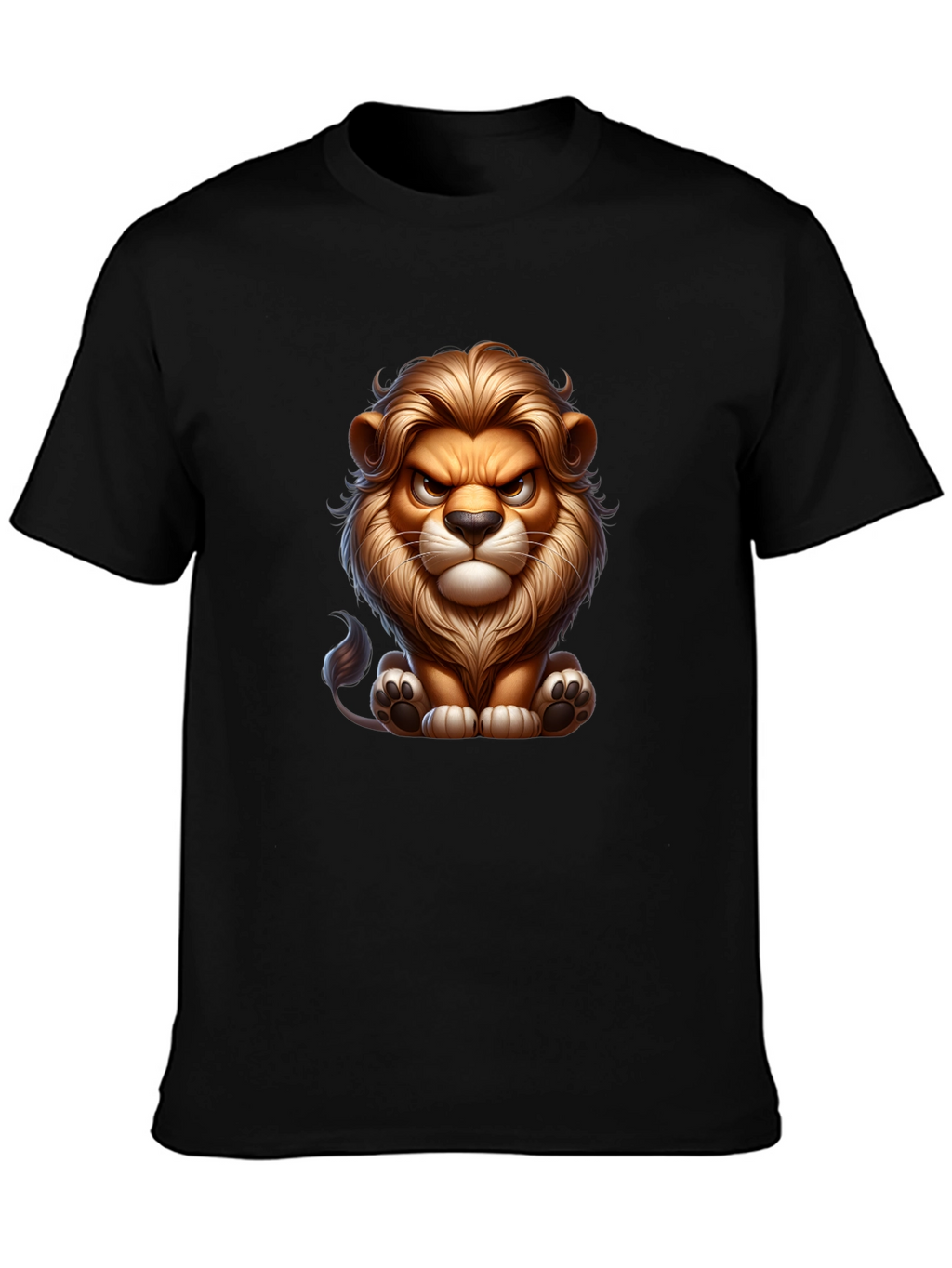 Cartoon Lion Graphic Tee - Cool Animal Design