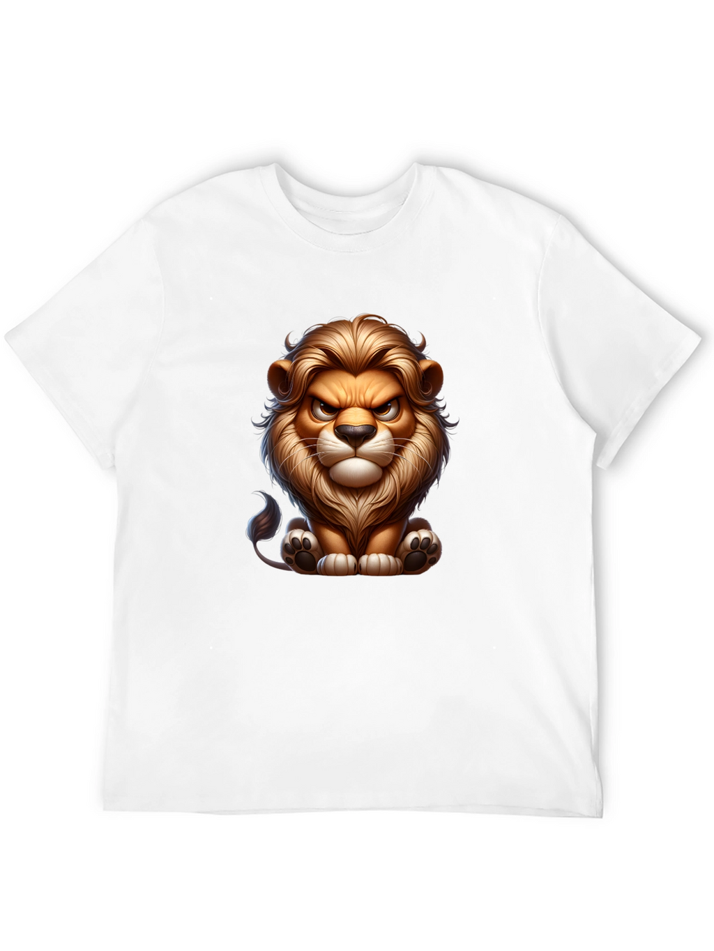 Cartoon Lion Graphic Tee - Cool Animal Design