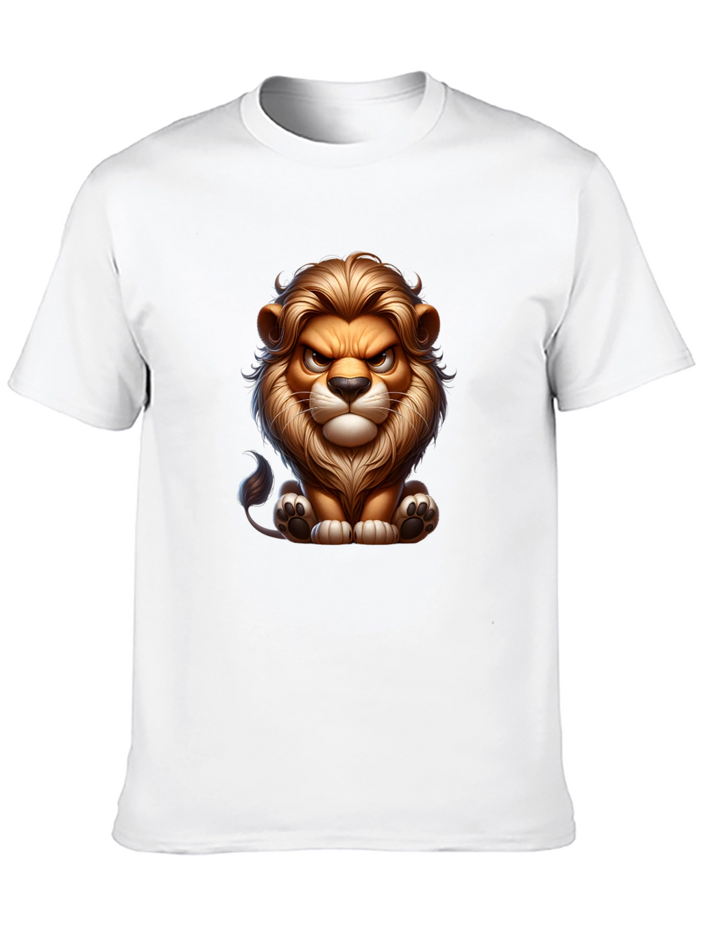 Cartoon Lion Graphic Tee - Cool Animal Design