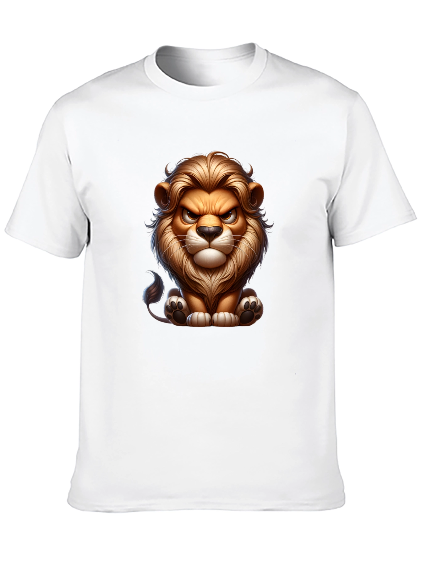 Cartoon Lion Graphic Tee - Cool Animal Design