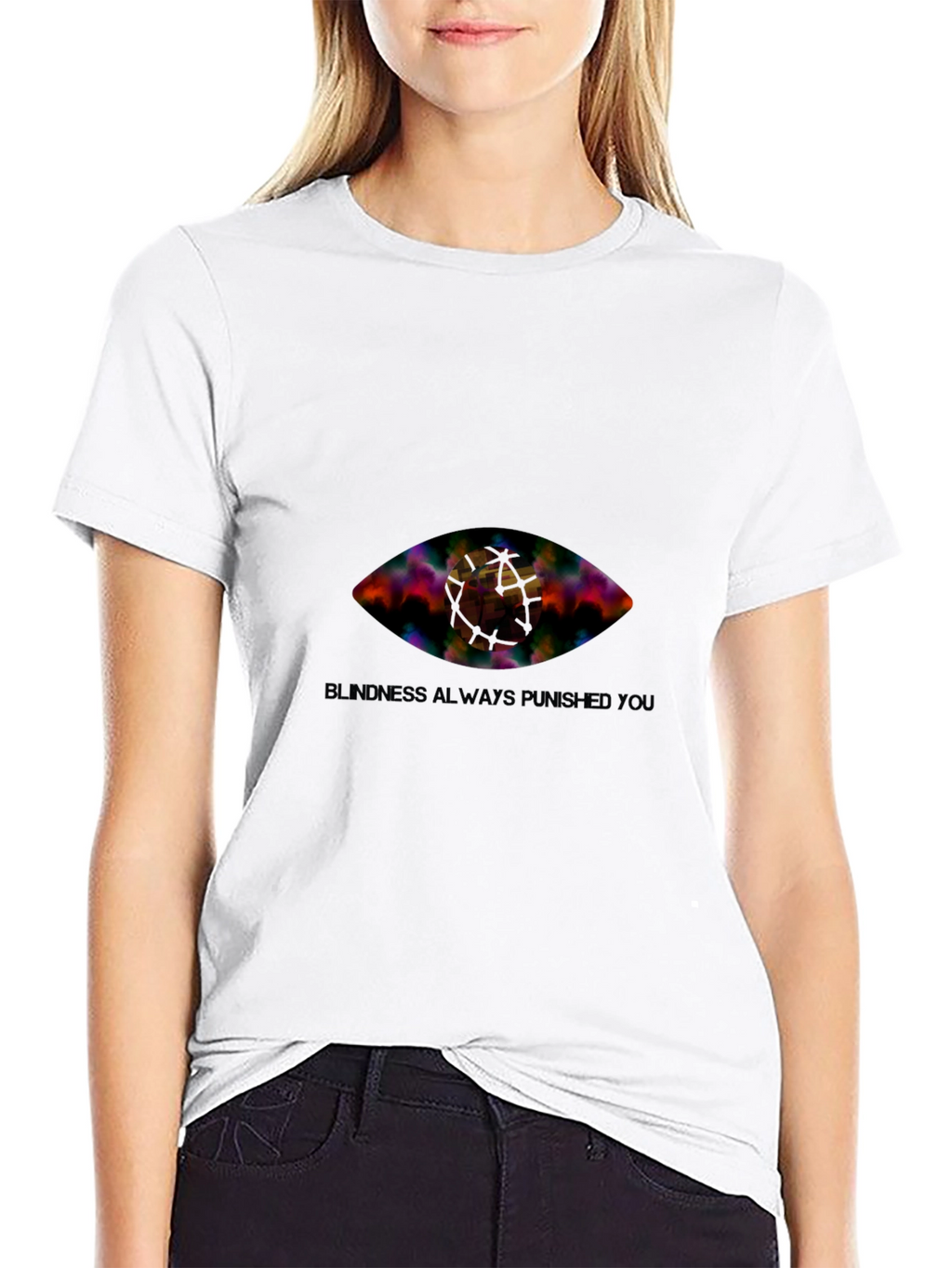 Eye Graphic Black T-Shirt - Blindness Punished You
