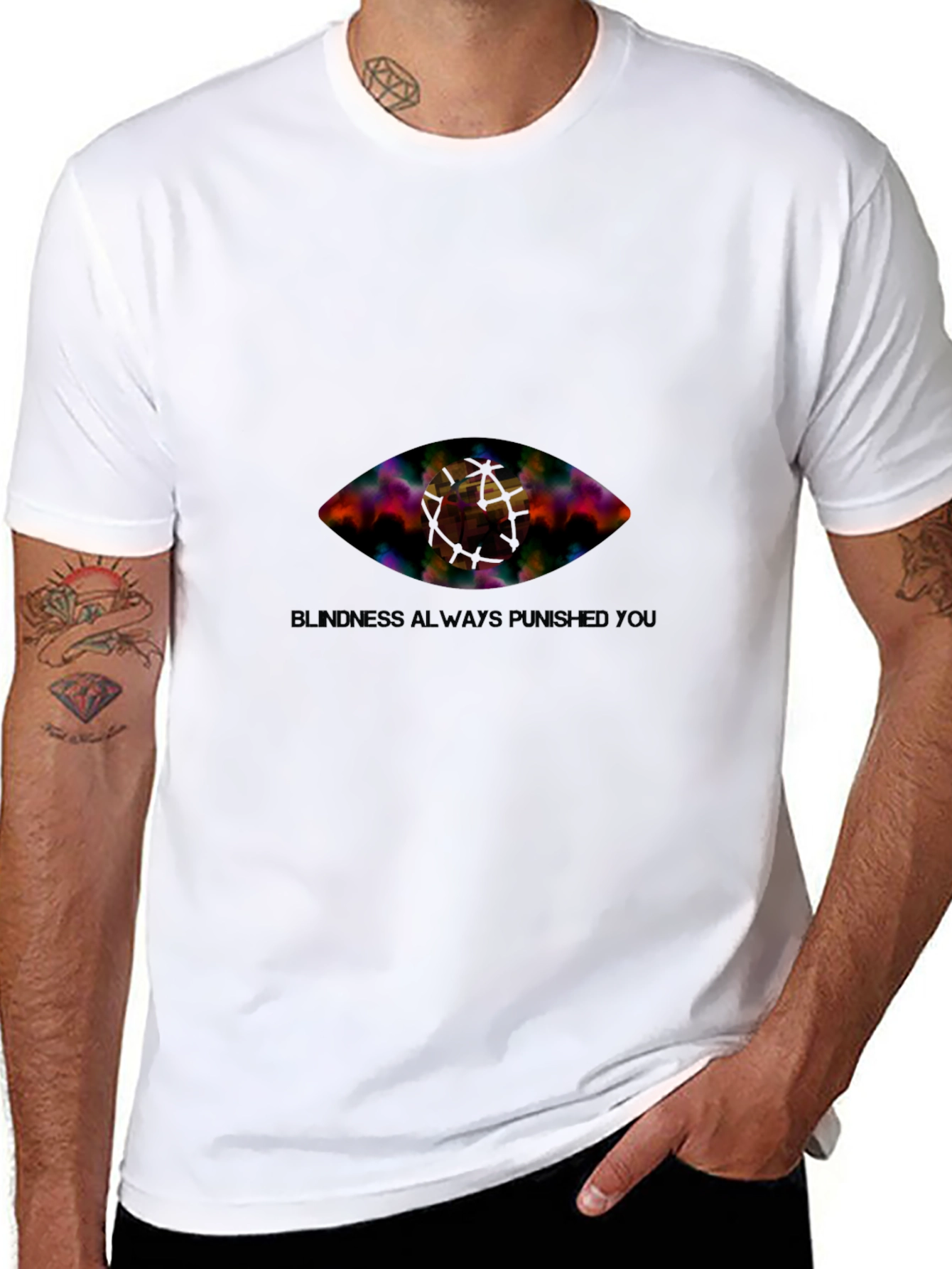 Eye Graphic Black T-Shirt - Blindness Punished You
