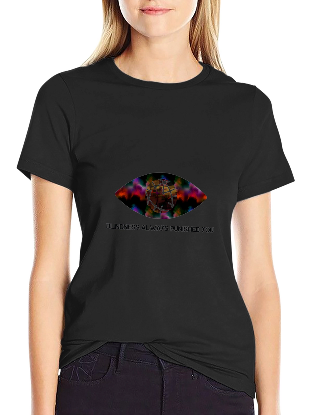 Eye Graphic Black T-Shirt - Blindness Punished You