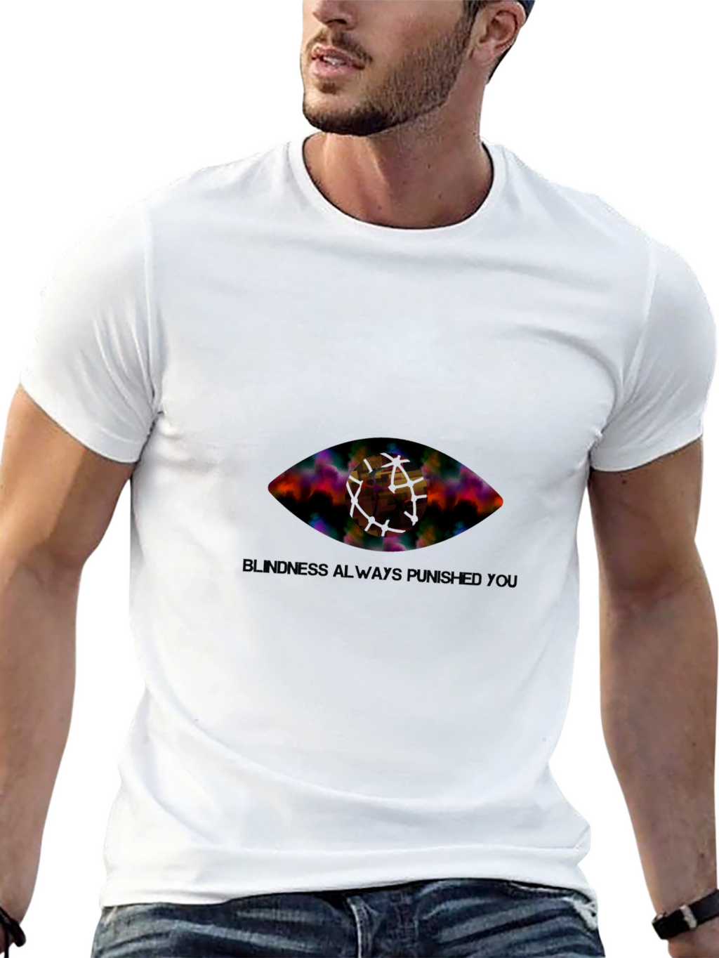 Eye Graphic Black T-Shirt - Blindness Punished You